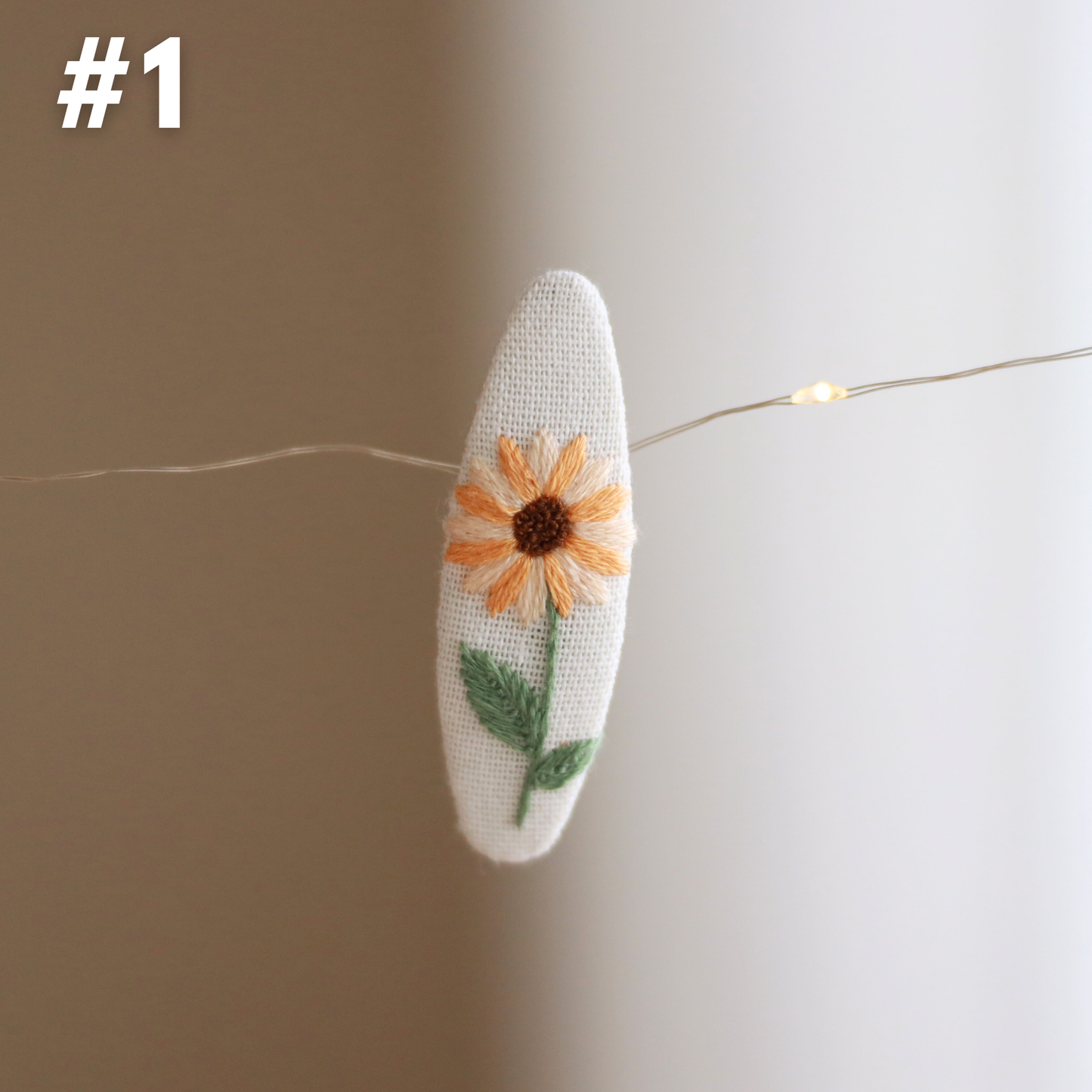 Field & Feather Embroidered Hair Clips