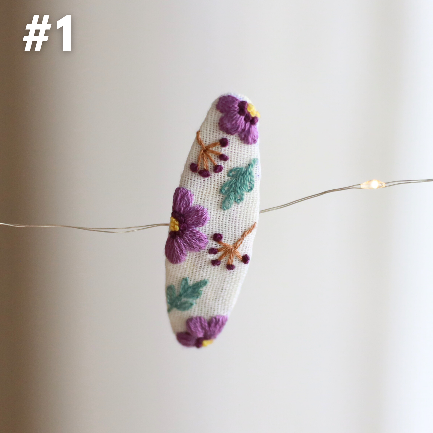 Garden Medley Embroidered Hair Clips