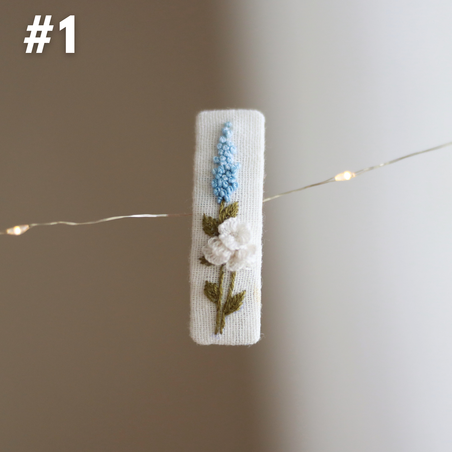 Secret Meadow Embroidered Hair Clips