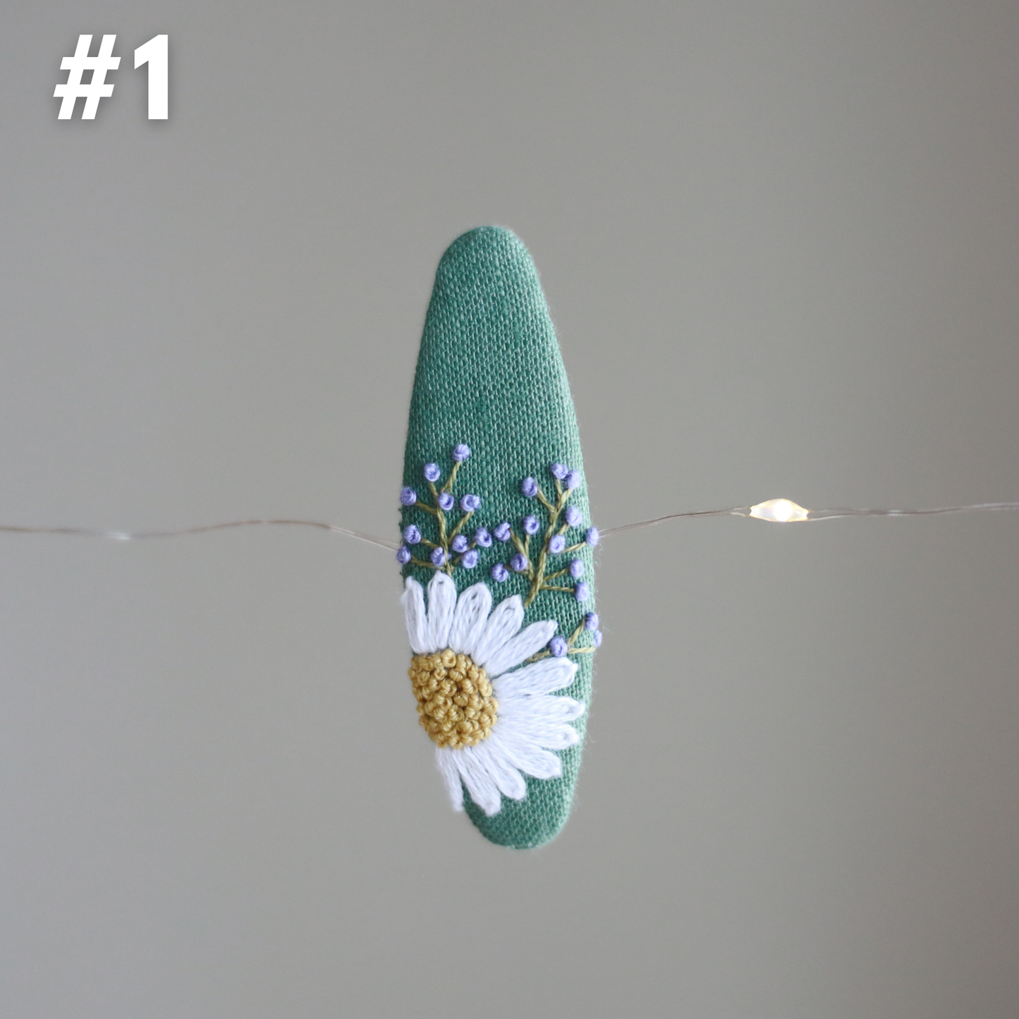 Meadow Bloom Embroidered Hair Clips