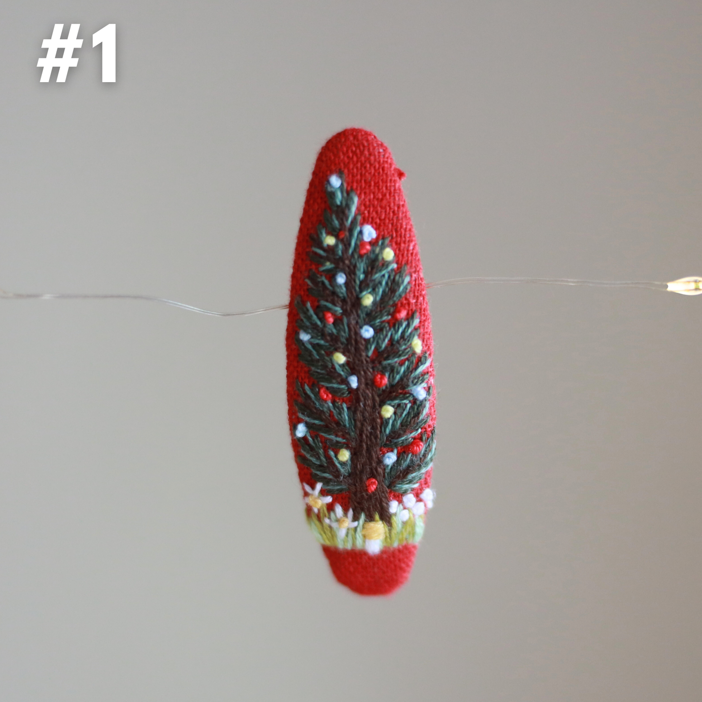 Holiday Magic Embroidered Hair Clips