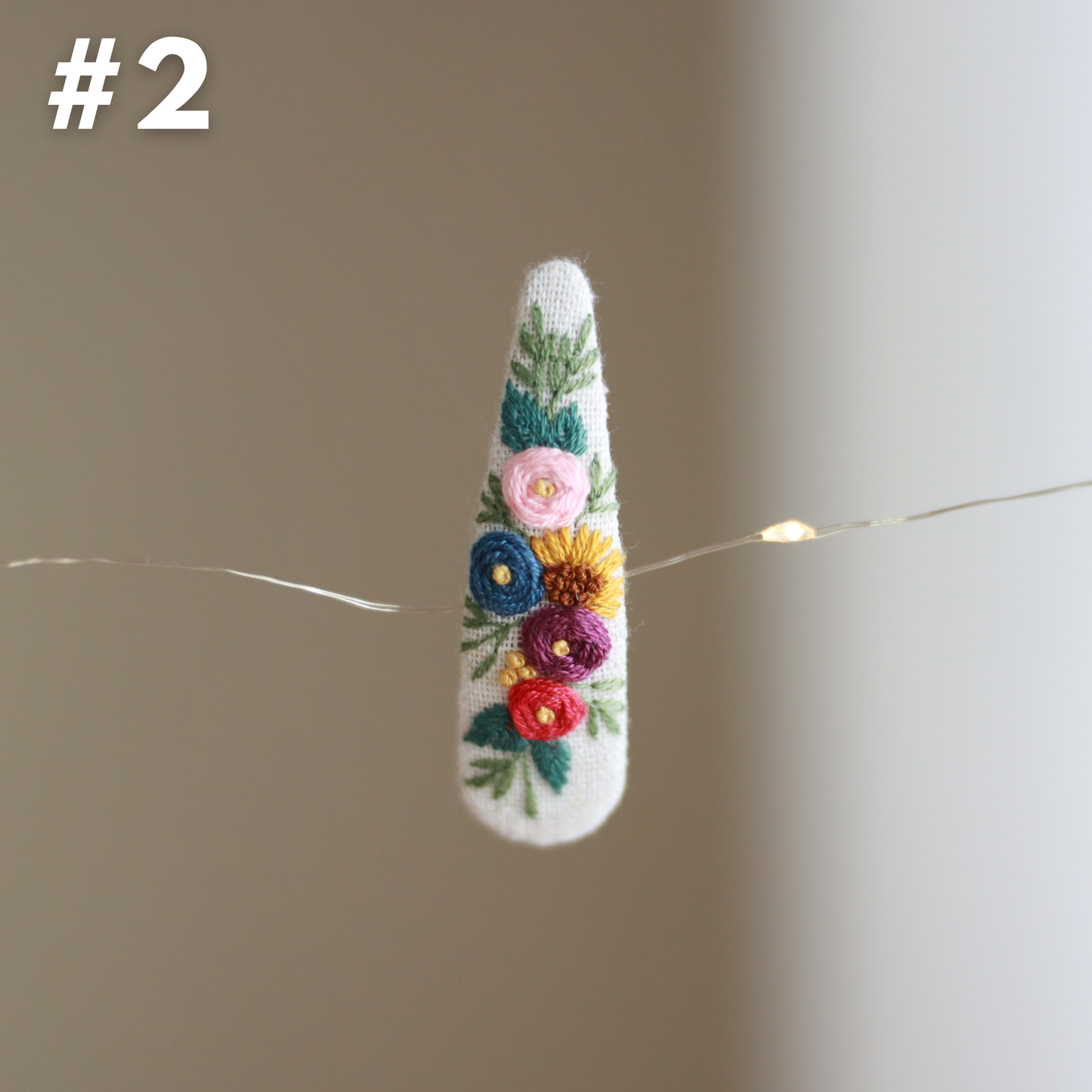 Forest Garden Embroidered Hair Clips