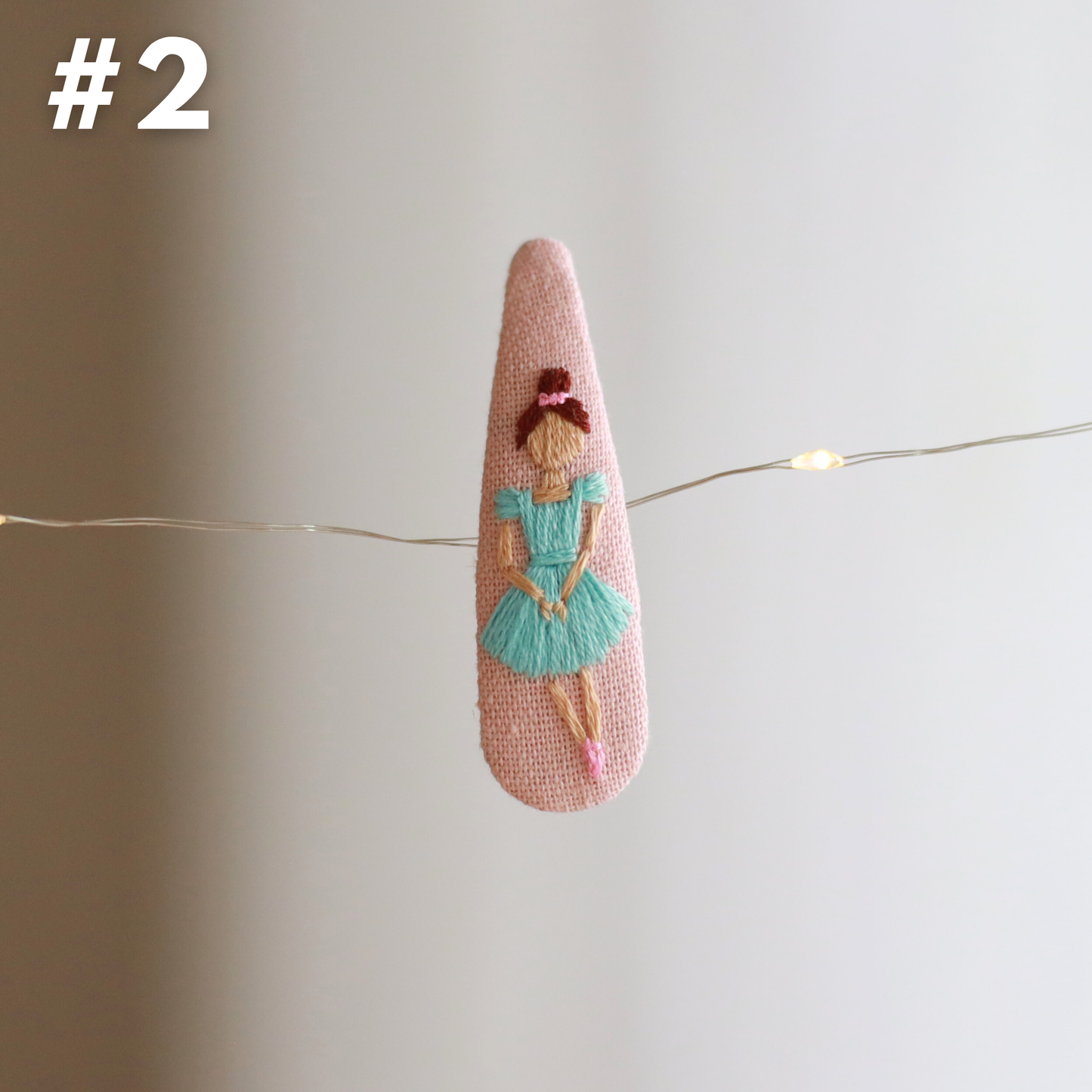 Ballet Studio Embroidered Hair Clips