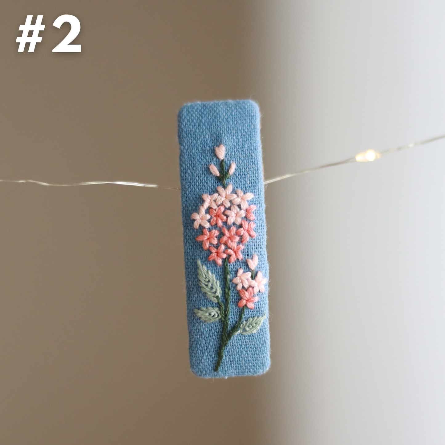 Secret Meadow Embroidered Hair Clips