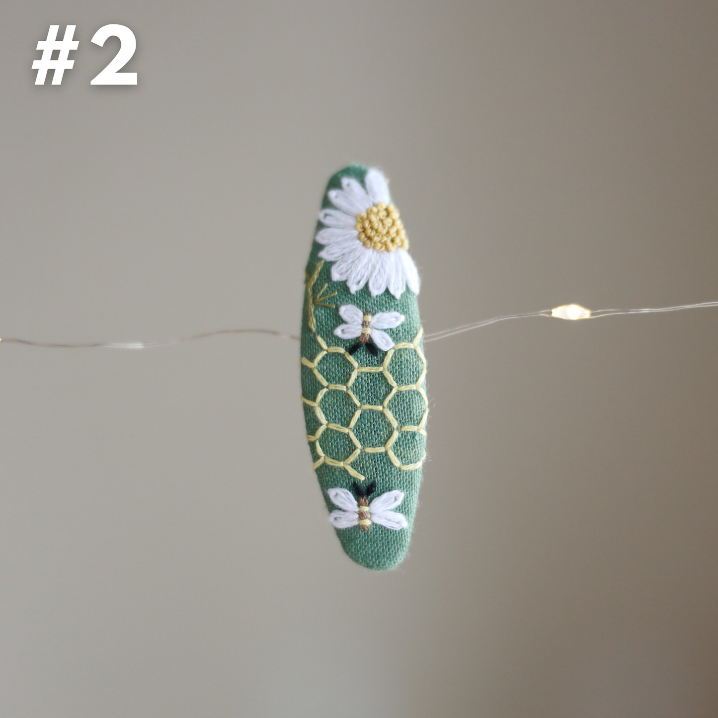 Meadow Bloom Embroidered Hair Clips