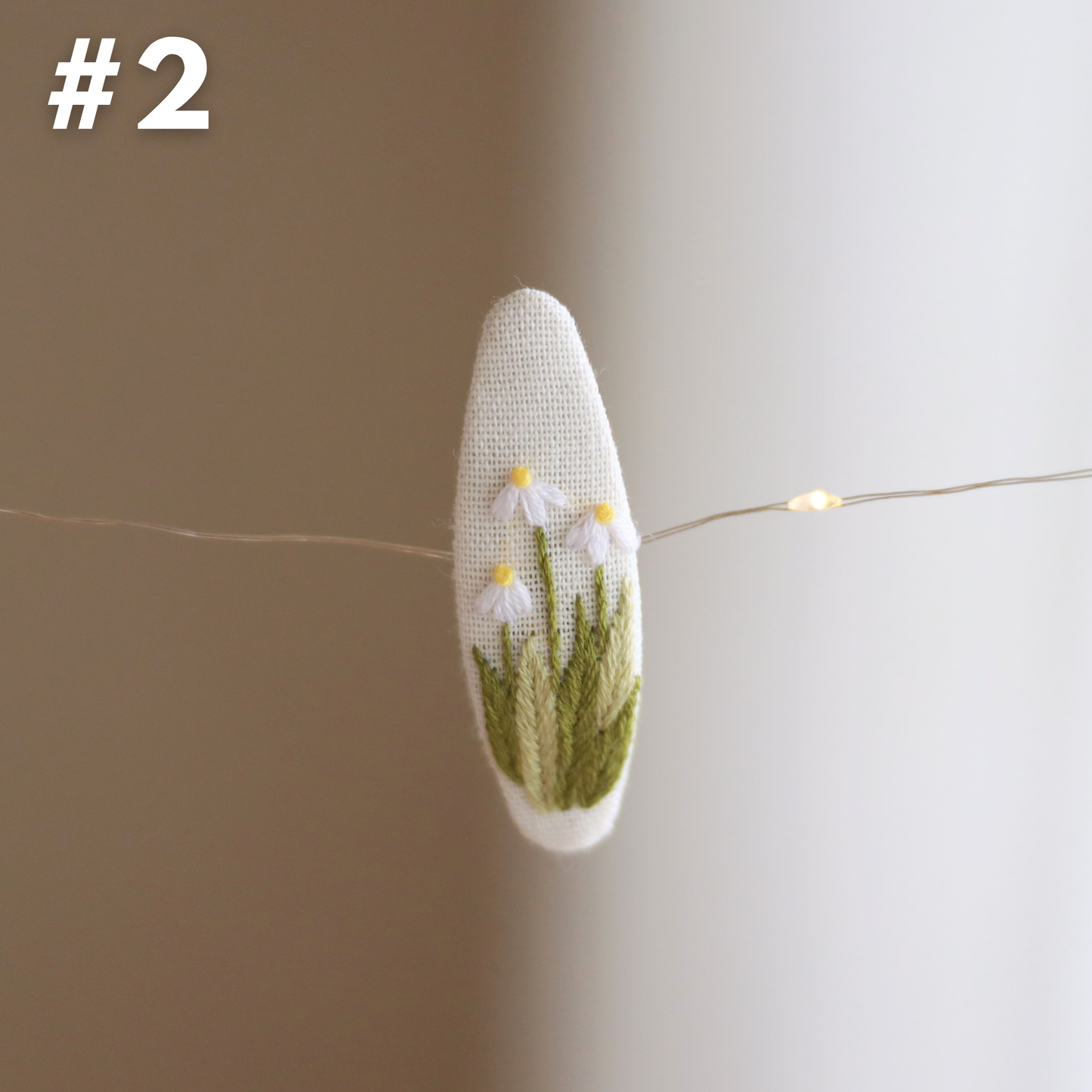 Field & Feather Embroidered Hair Clips