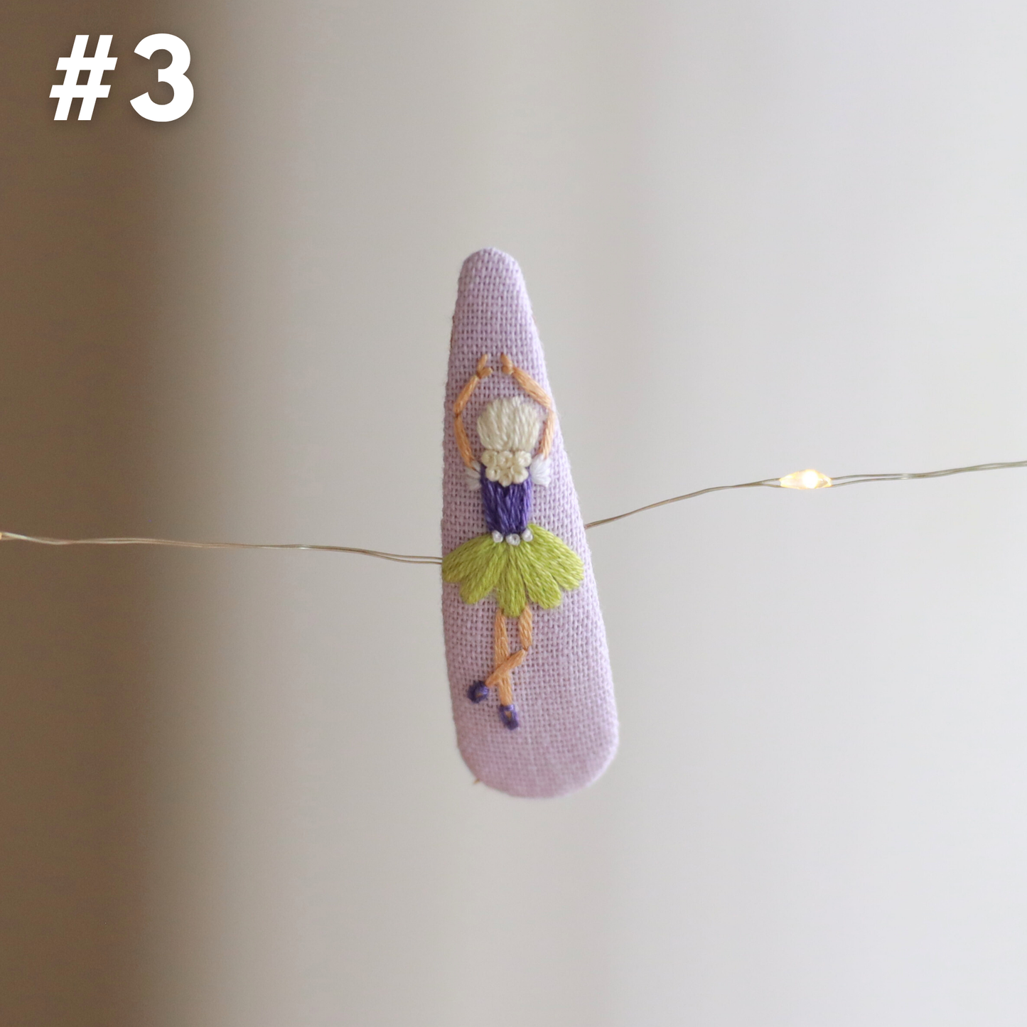 Ballet Studio Embroidered Hair Clips