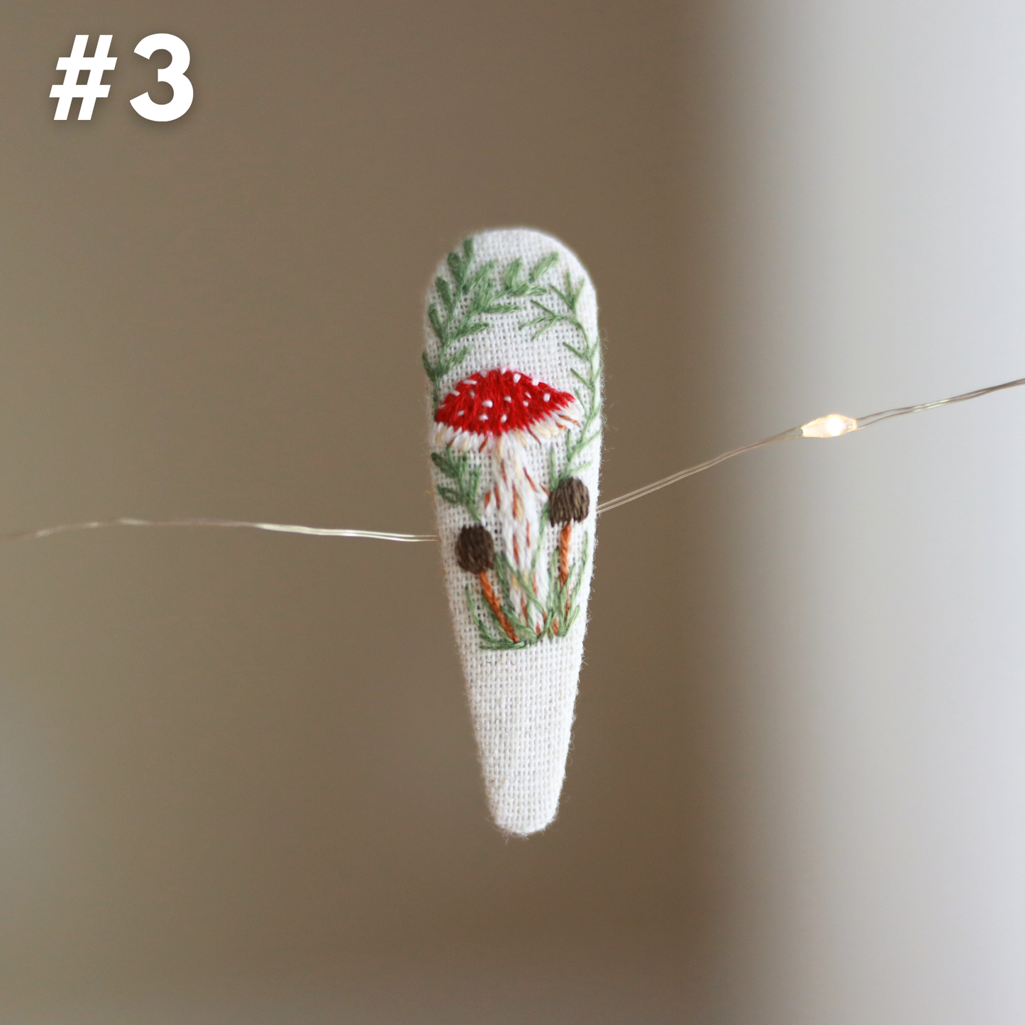 Forest Garden Embroidered Hair Clips