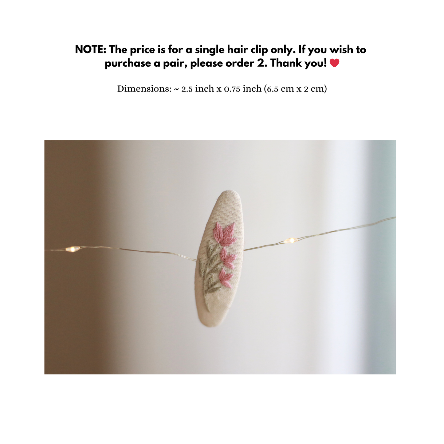 Petal Kiss Embroidered Hair Clips