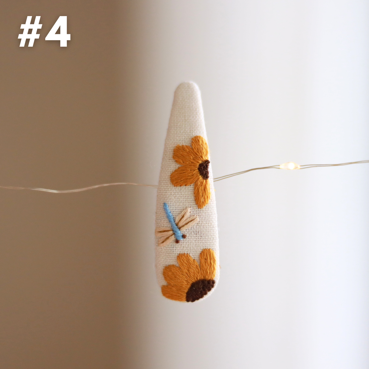 Golden Season Embroidered Hair Clips