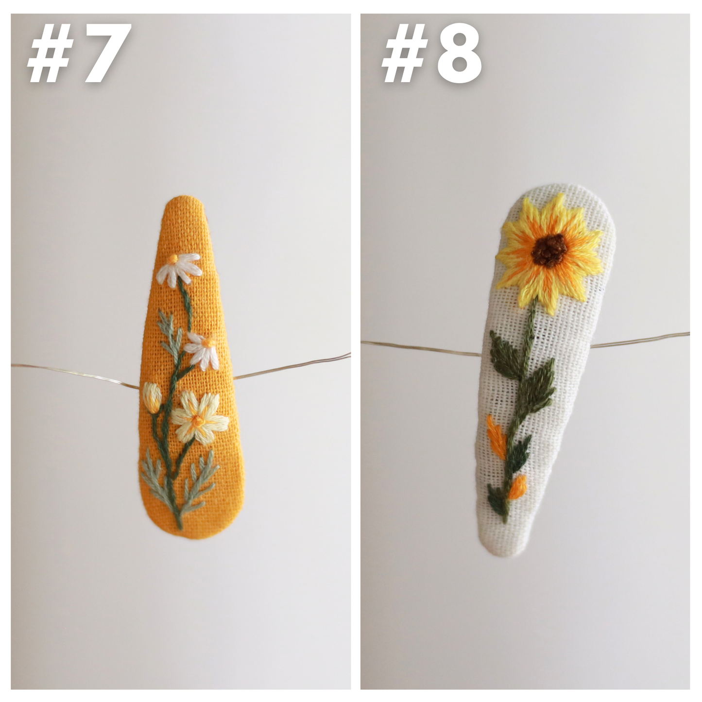 Garden Party Embroidered Hair Clips