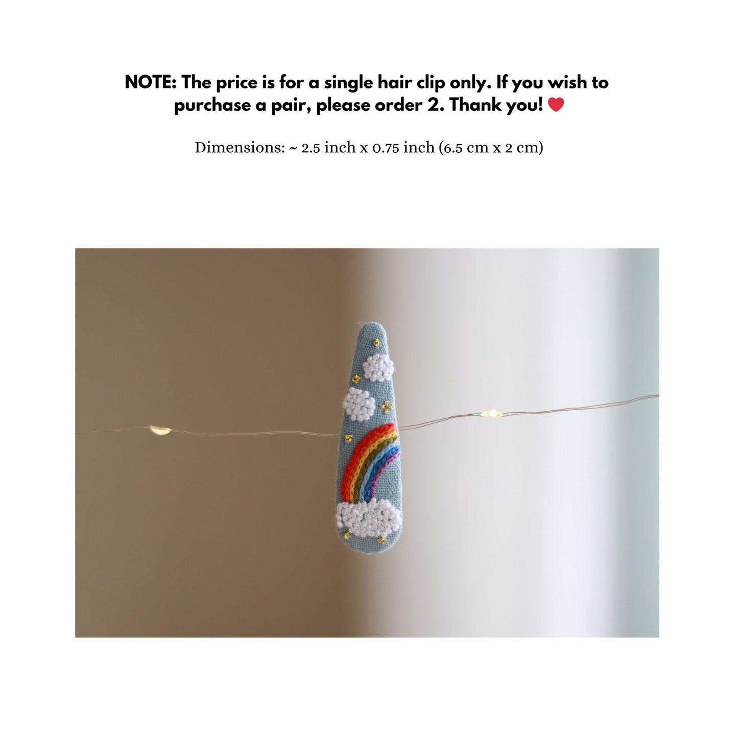 Magic in the Clouds Embroidered Hair Clips