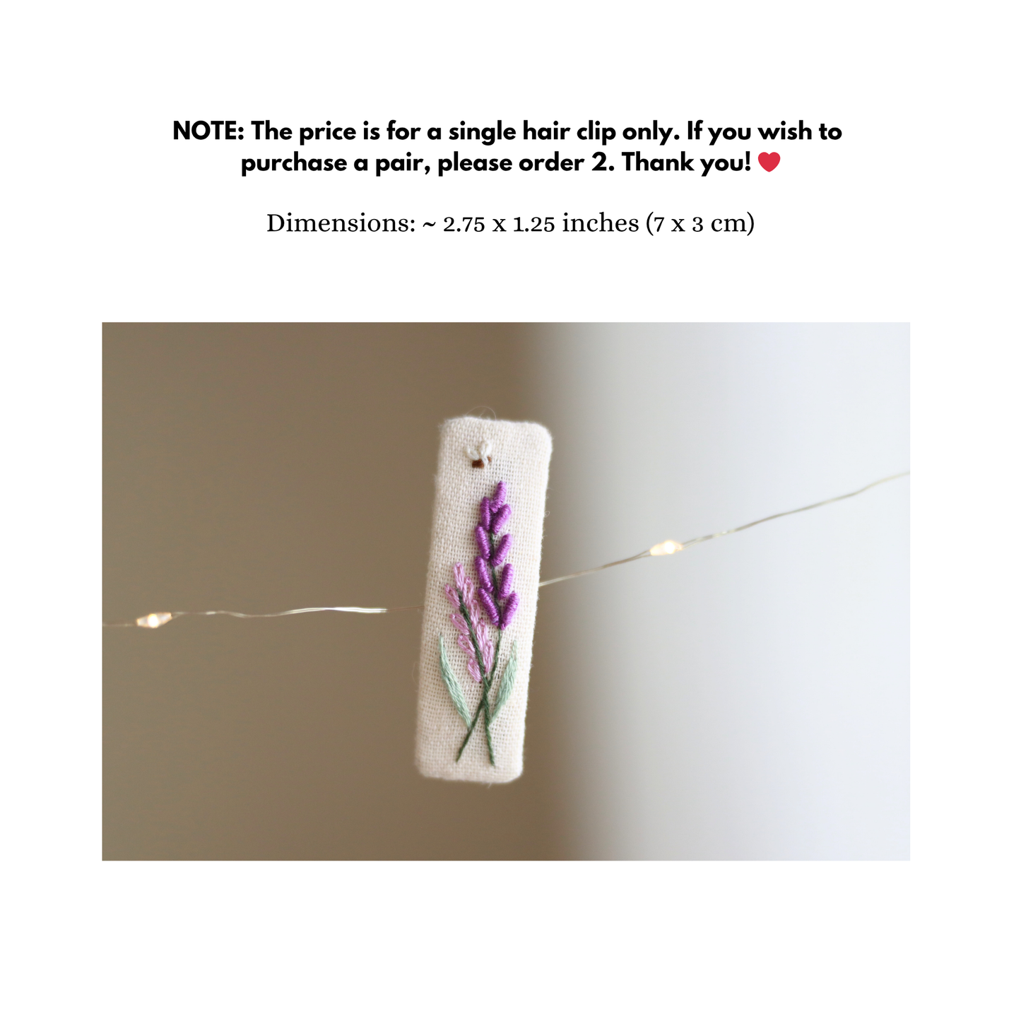Secret Meadow Embroidered Hair Clips