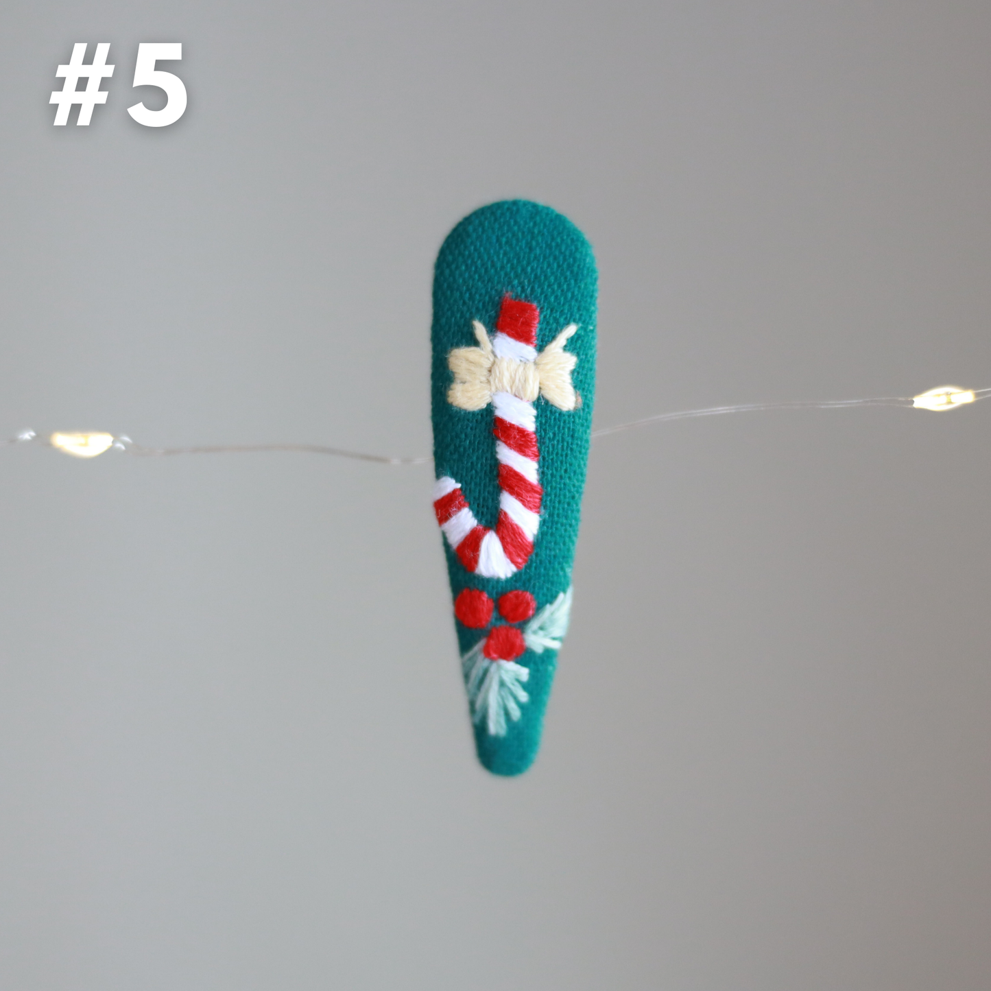 Holiday Magic Embroidered Hair Clips