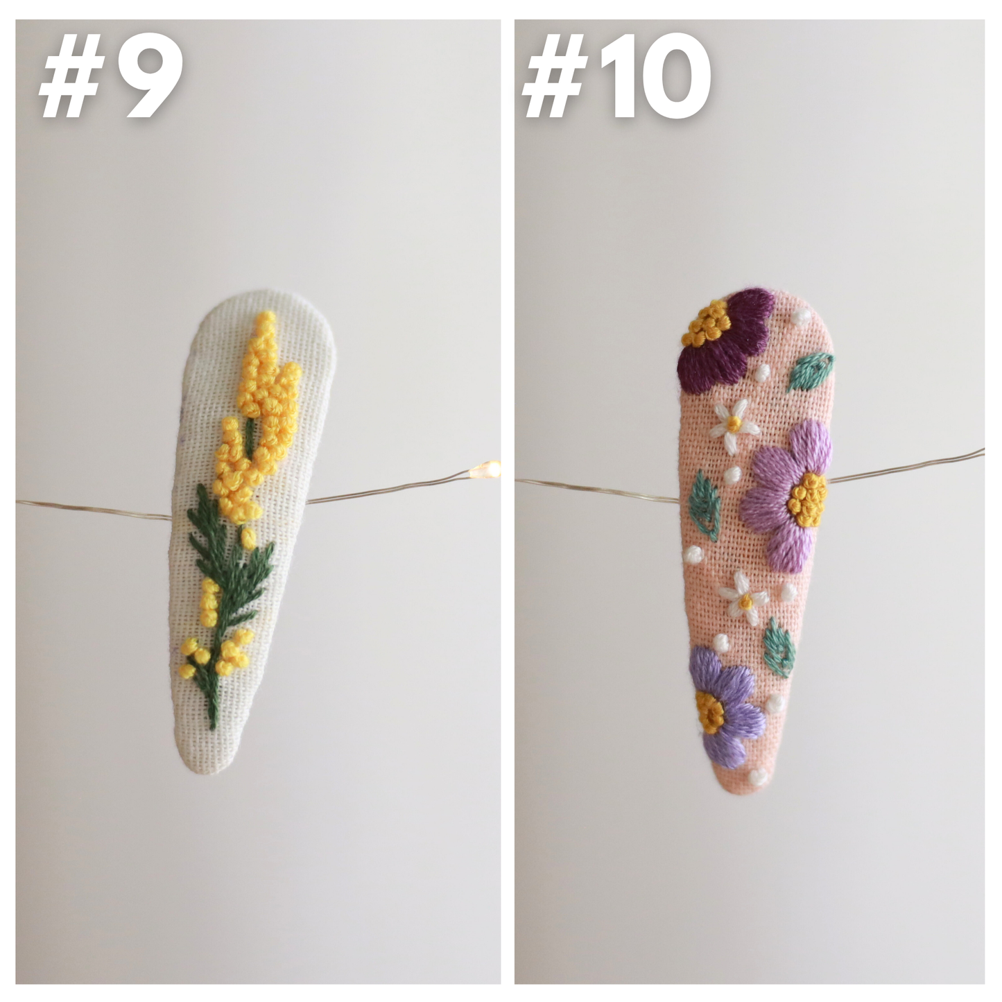 Garden Party Embroidered Hair Clips