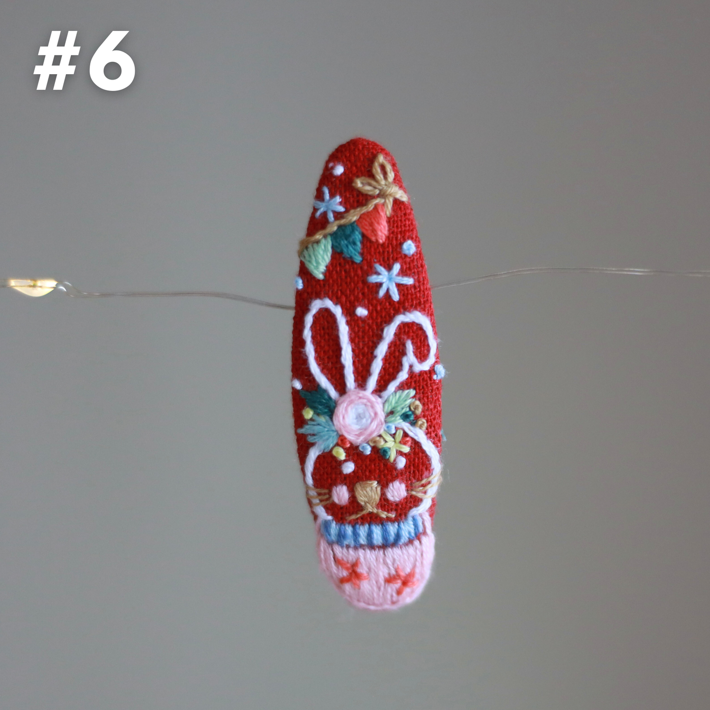 Holiday Magic Embroidered Hair Clips