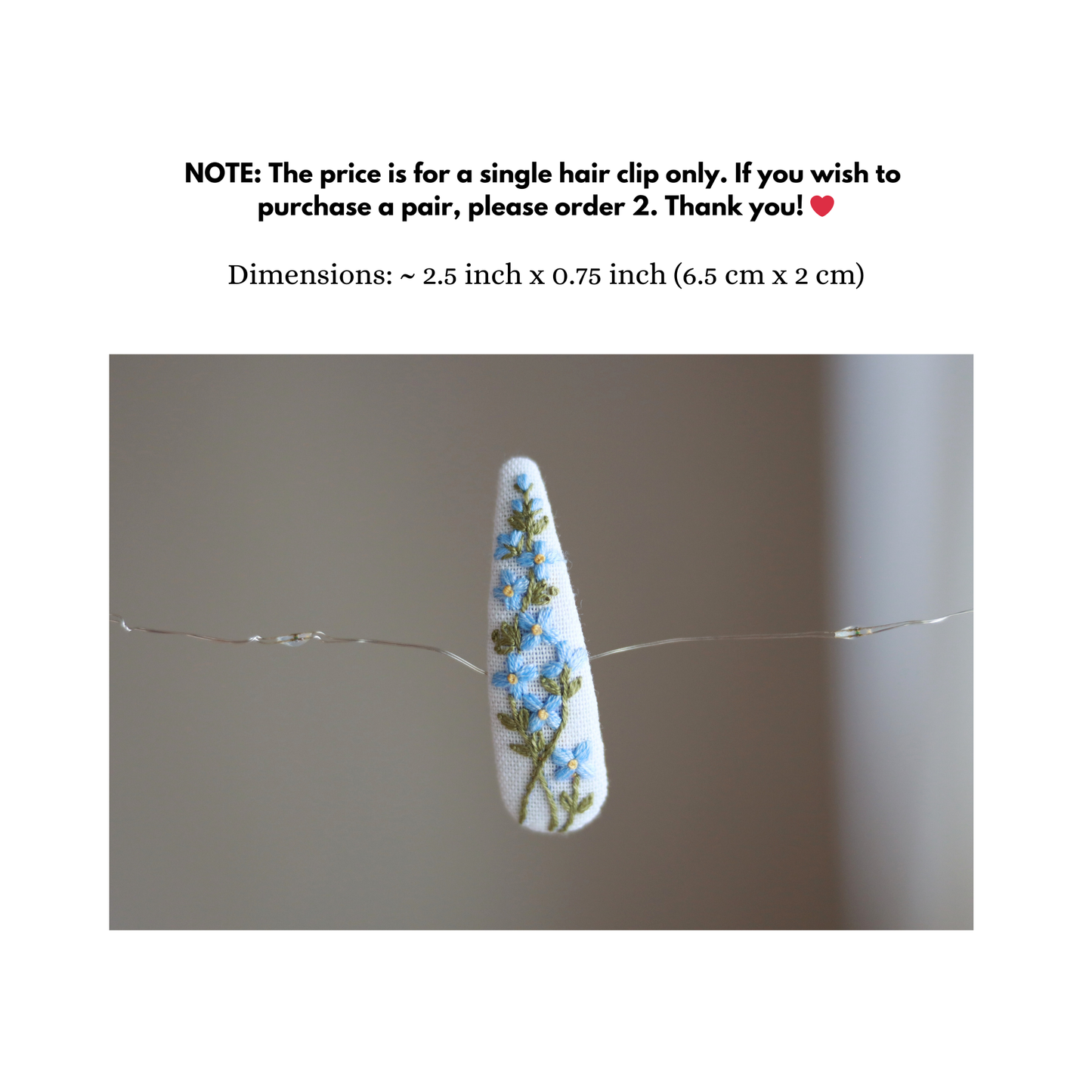 Eternal Spring Embroidered Hair Clips