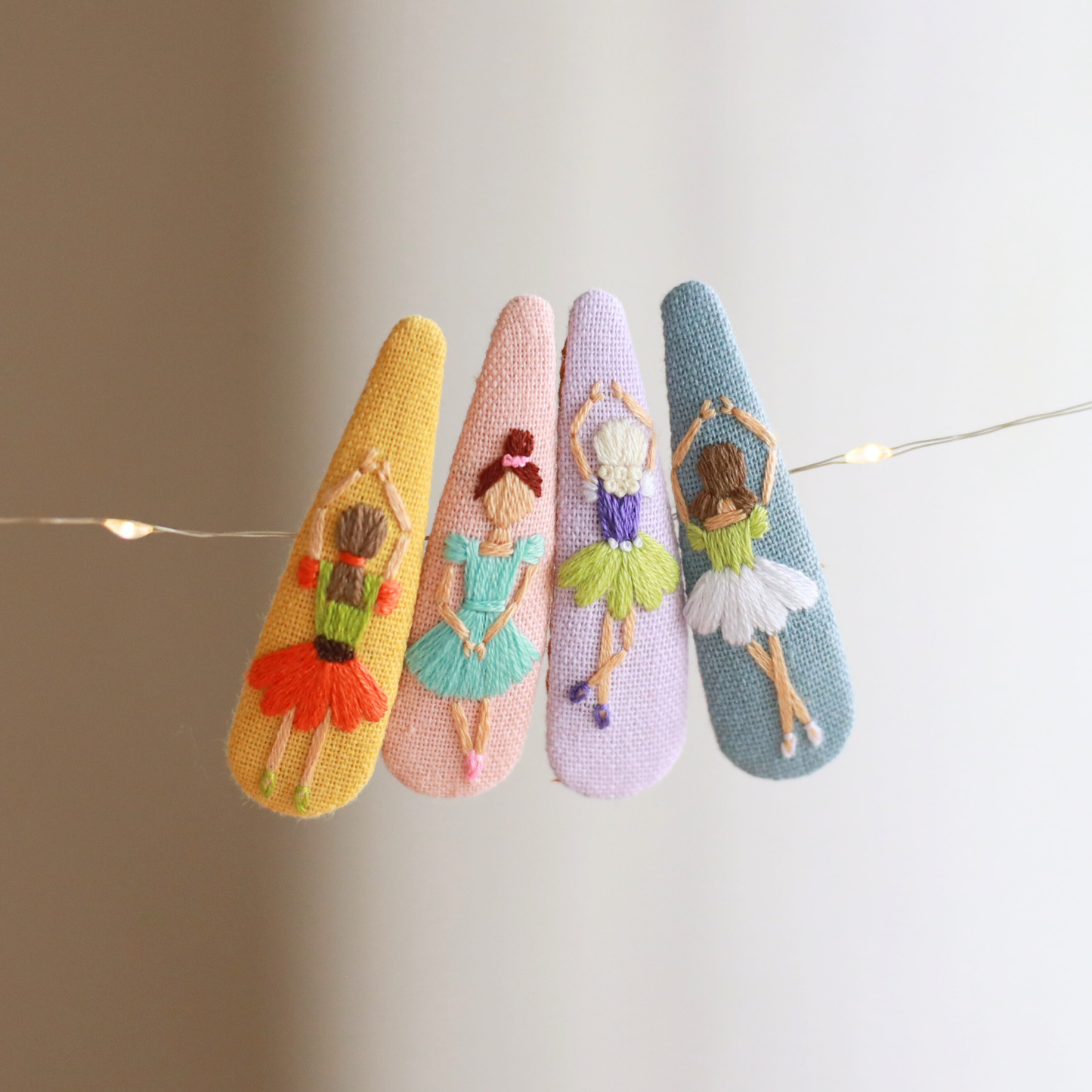 Ballet Studio Embroidered Hair Clips