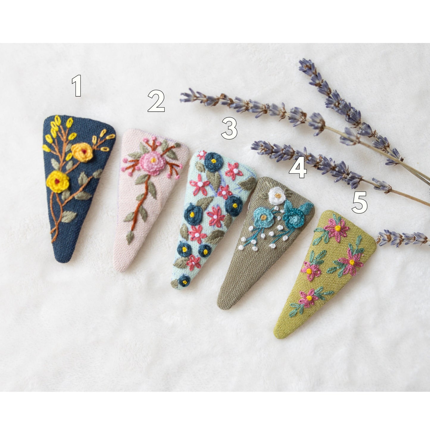Flower Linen Hair Clips, Handmade Floral Embroidered Hair Clips, Cute Hair Clip, Hair Barrettes, End of Year Gift, Bridesmaid Gift
