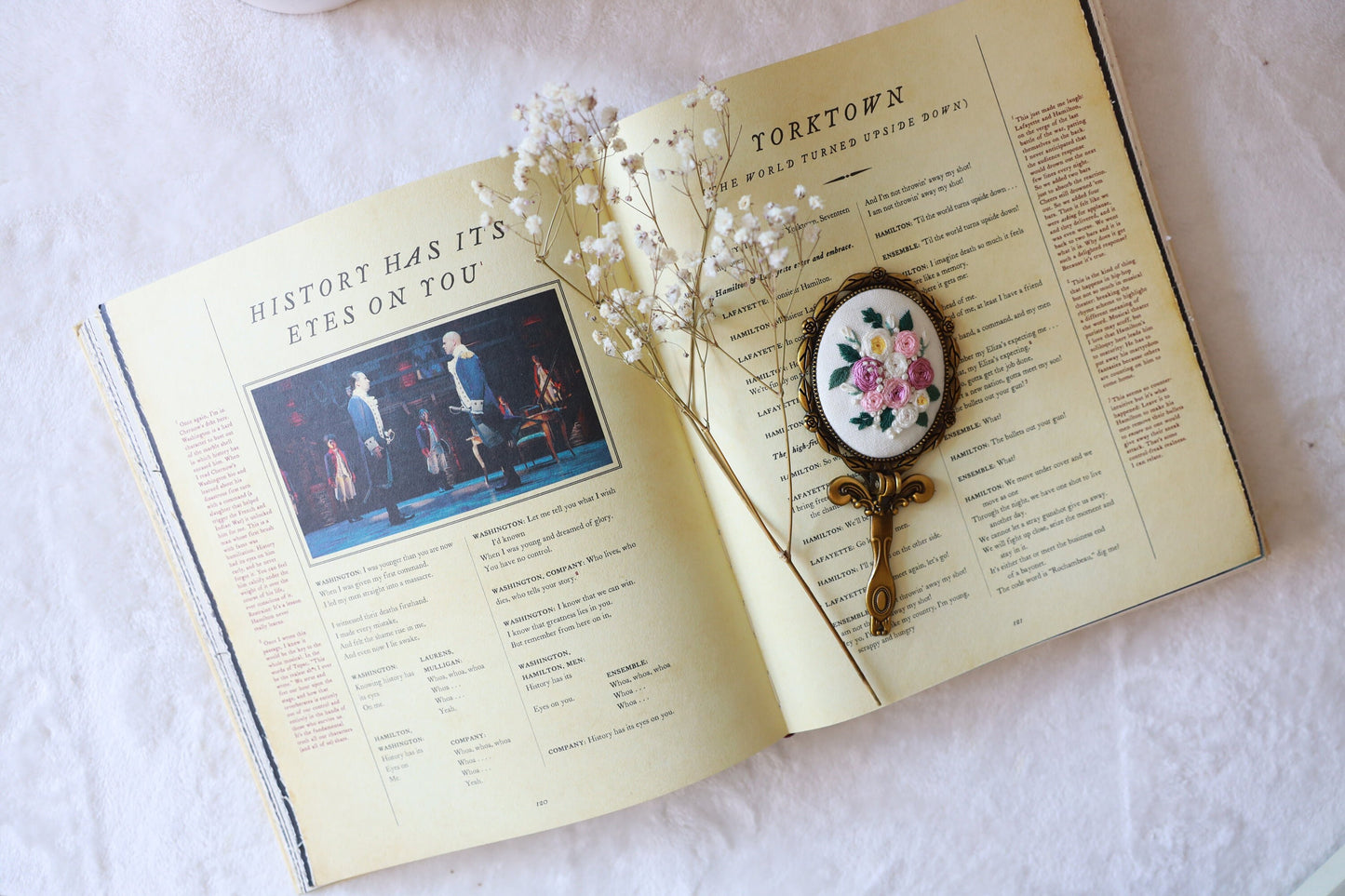 Vintage Embroidered Compact Mirror