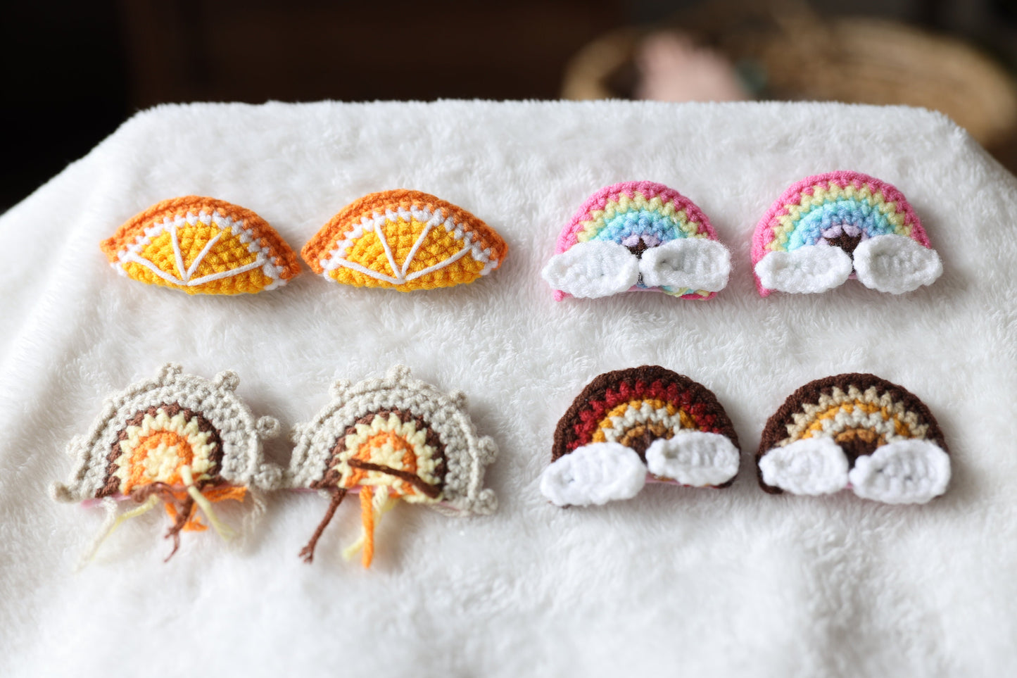 Crochet Cartoon Animals Hair Clips, Kids Toddler Baby Girl Hair Clips, Fruits and Vegetables Hair Clipscrochet, Baby Hair Accessories