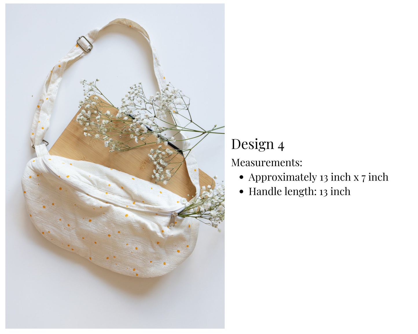Handmade Floral Tote Bag, Cute & Aesthetic Flower Tote Bag Summer, Vintage Gift for Women, Back To School Bag, Daisy Crossbody Bag