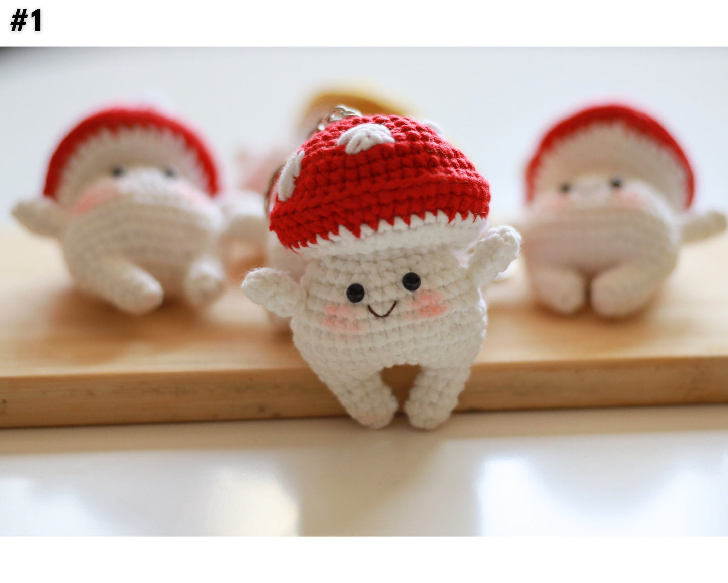 Crochet Mushroom Keychain, Cartoon Mushroom Key Chain, Hand-Crocheted Small Mushroom Cartoon Keychain, Cute Bag Accessories, Cute Gift