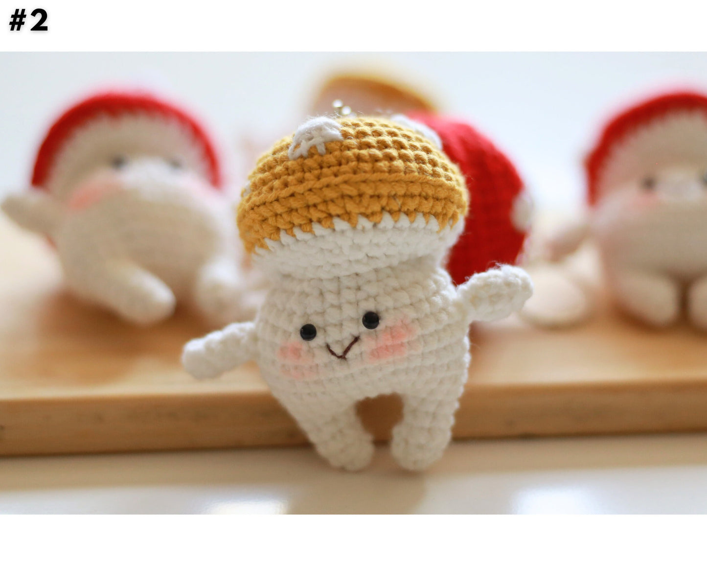 Crochet Mushroom Keychain, Cartoon Mushroom Key Chain, Hand-Crocheted Small Mushroom Cartoon Keychain, Cute Bag Accessories, Cute Gift