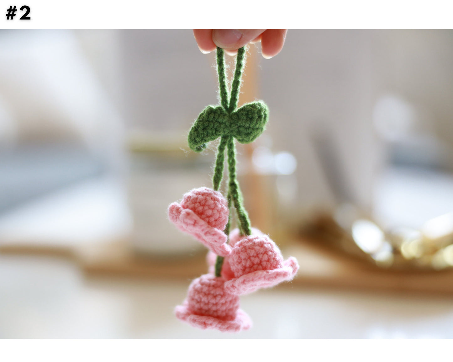 Crochet Liley of The Valley Flowers, Crochet Floral Car Hanging Decorations, Car Decor, Lily Flower Car Accessories, Nature Lover Gift