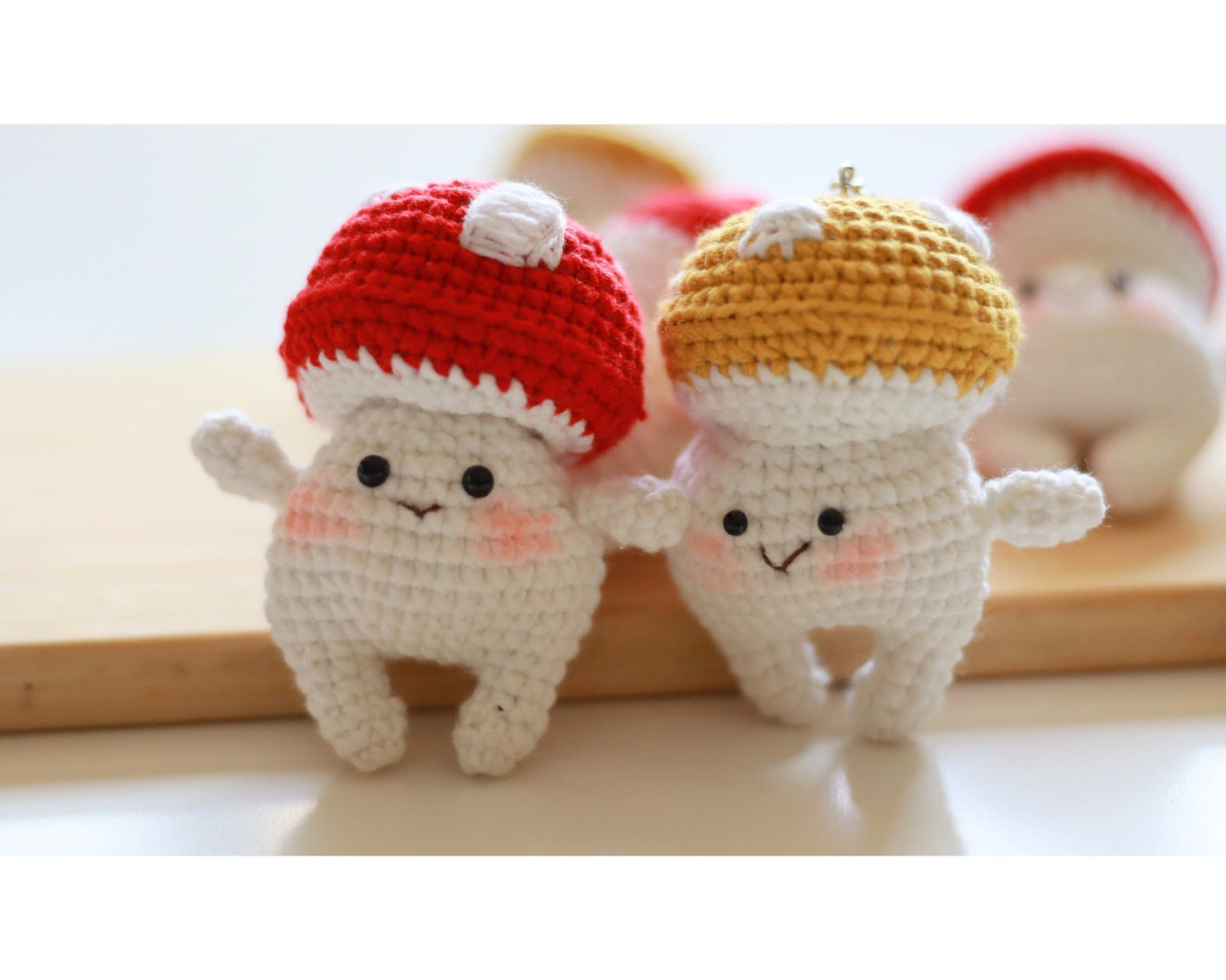 Crochet Mushroom Keychain, Cartoon Mushroom Key Chain, Hand-Crocheted Small Mushroom Cartoon Keychain, Cute Bag Accessories, Cute Gift