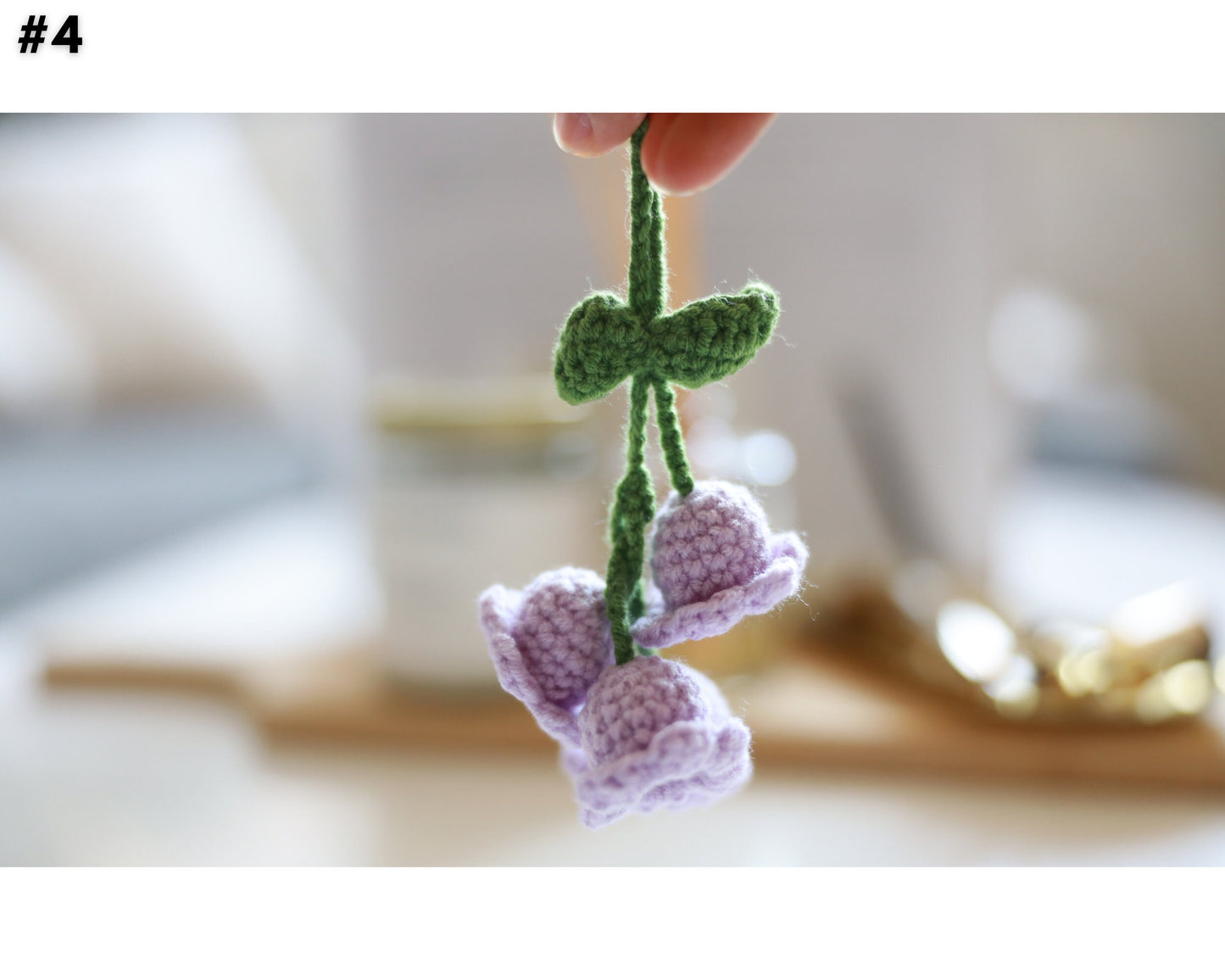 Crochet Liley of The Valley Flowers, Crochet Floral Car Hanging Decorations, Car Decor, Lily Flower Car Accessories, Nature Lover Gift