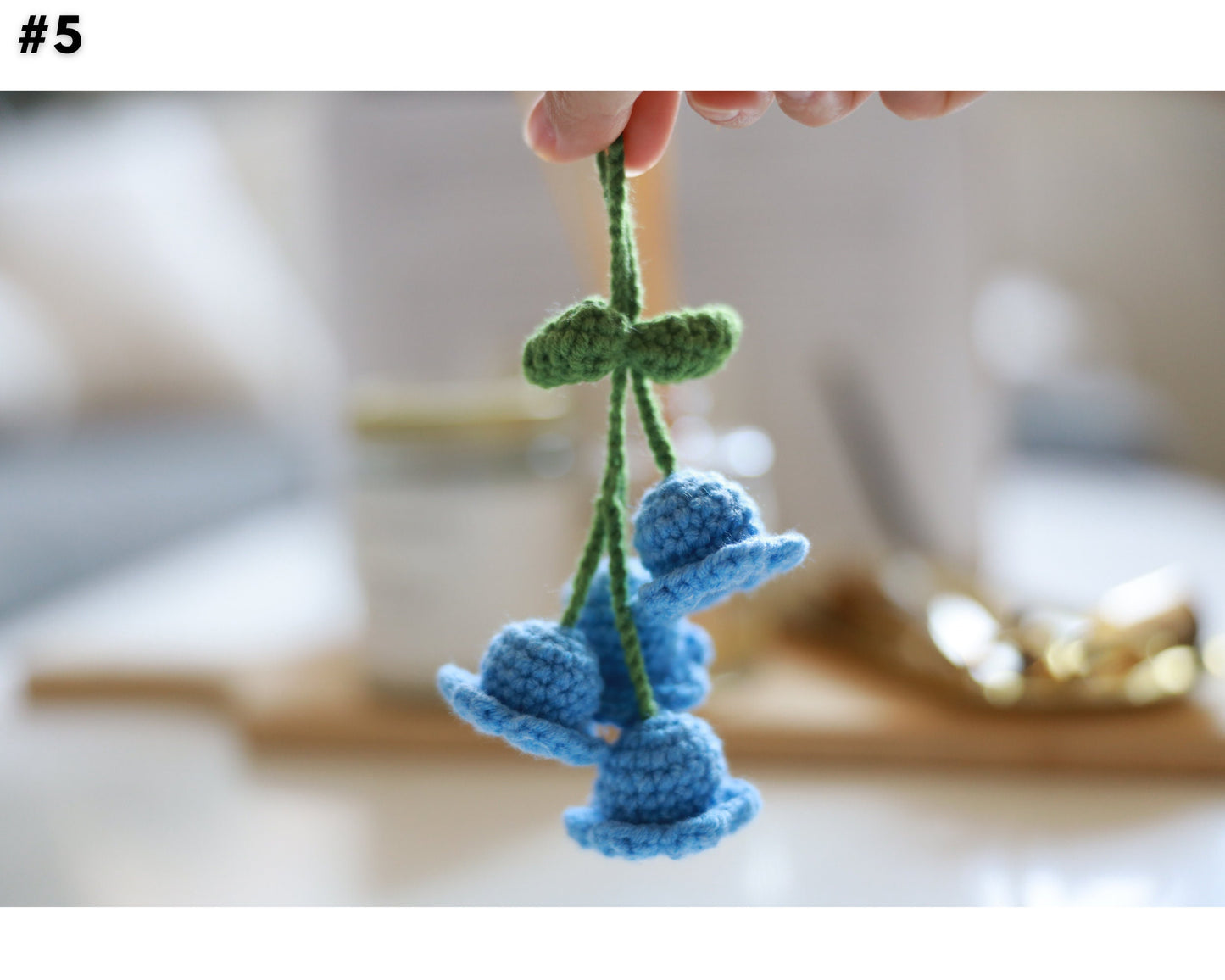 Crochet Liley of The Valley Flowers, Crochet Floral Car Hanging Decorations, Car Decor, Lily Flower Car Accessories, Nature Lover Gift