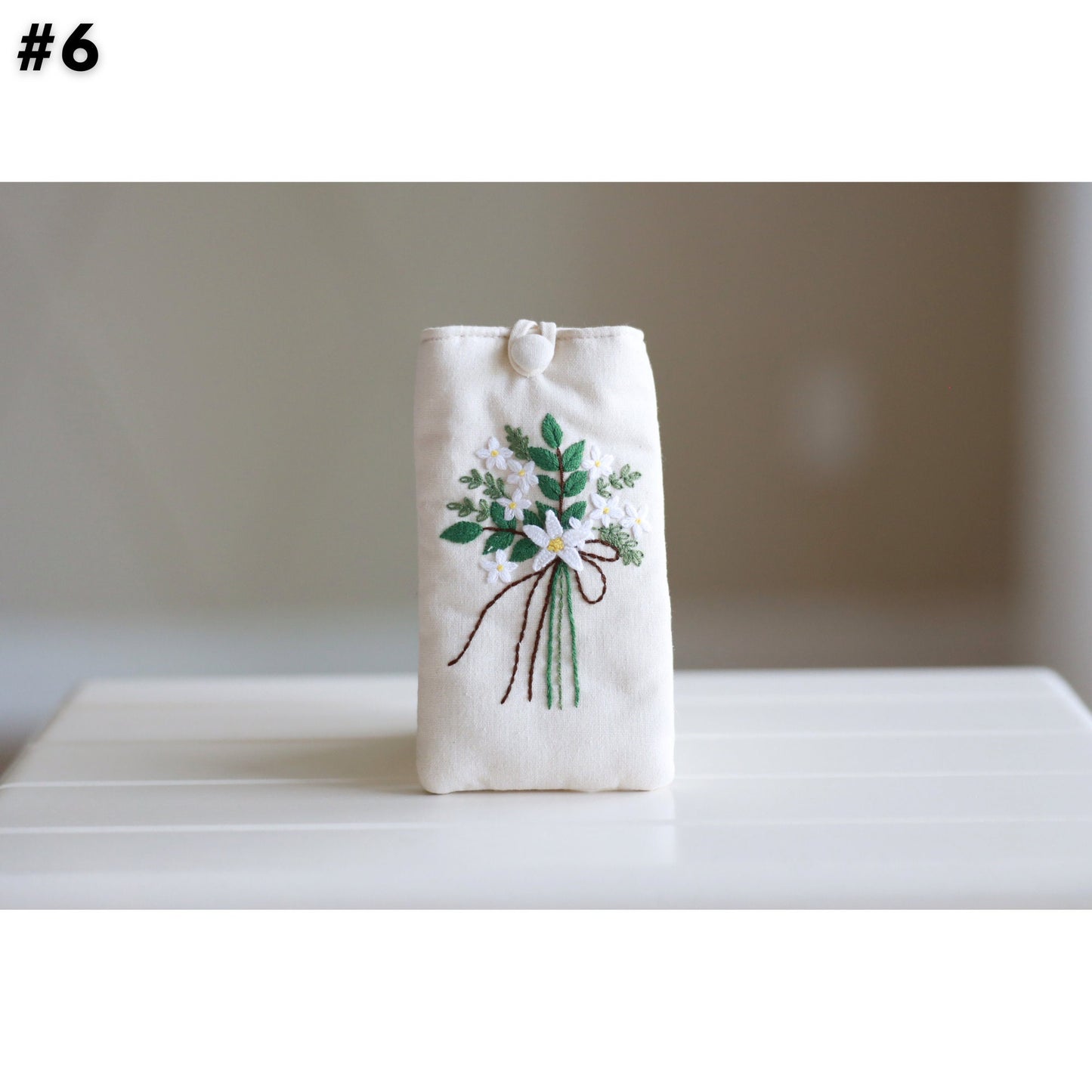 Hand Embroidered Glasses Case with Flower Embroidery