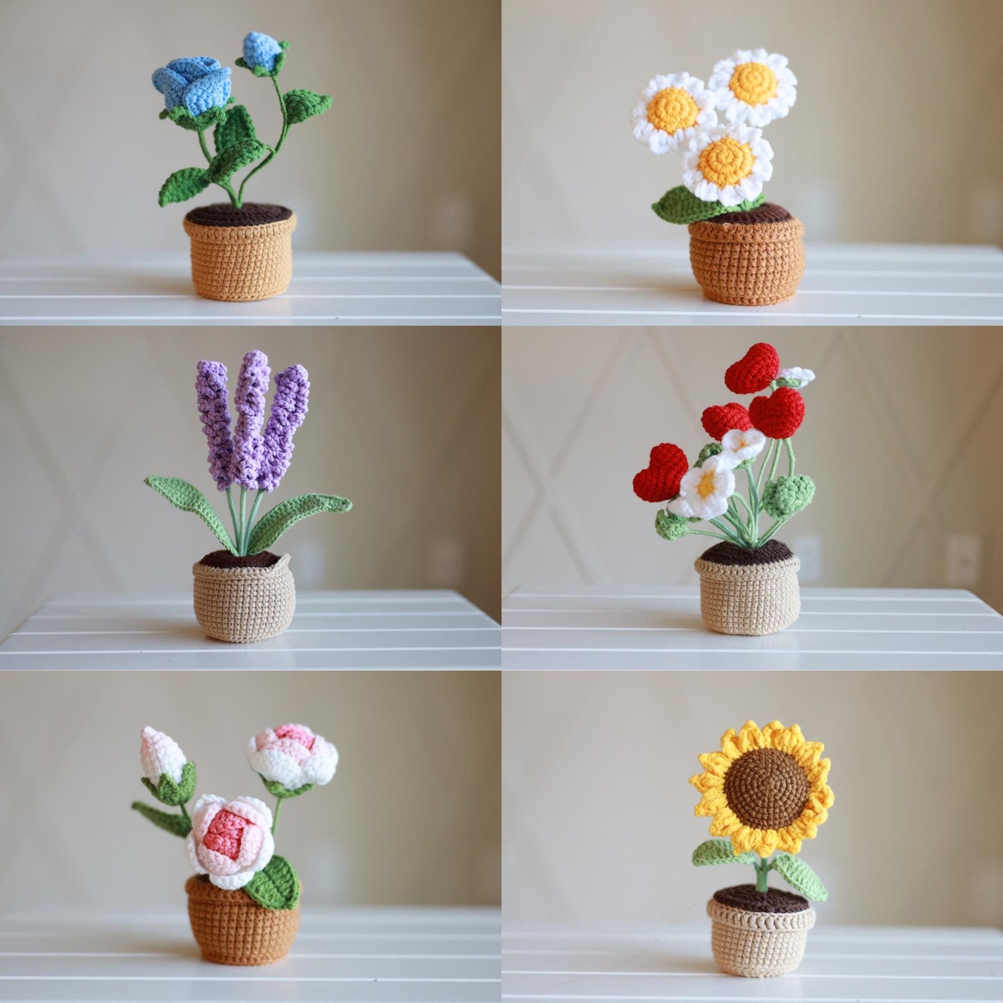 Mini Crochet Flower Pot