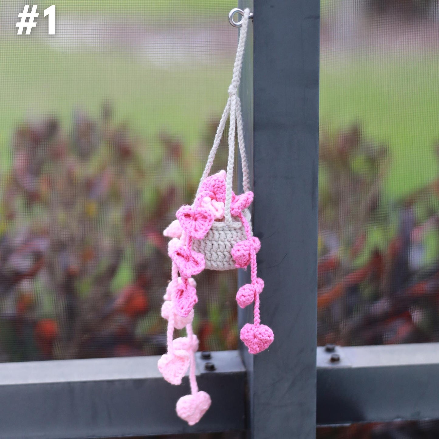 Handmade Crochet Flower Car Mirror Hanging