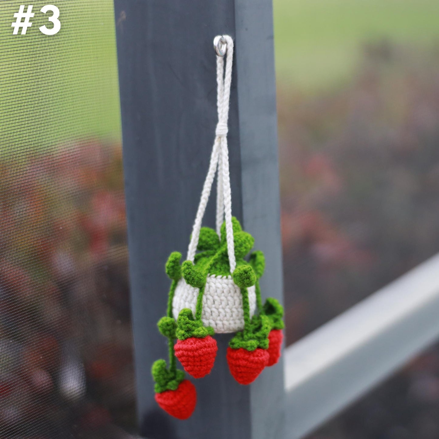 Handmade Crochet Flower Car Mirror Hanging