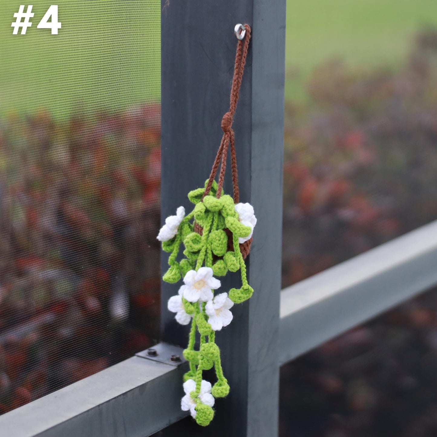 Handmade Crochet Flower Car Mirror Hanging