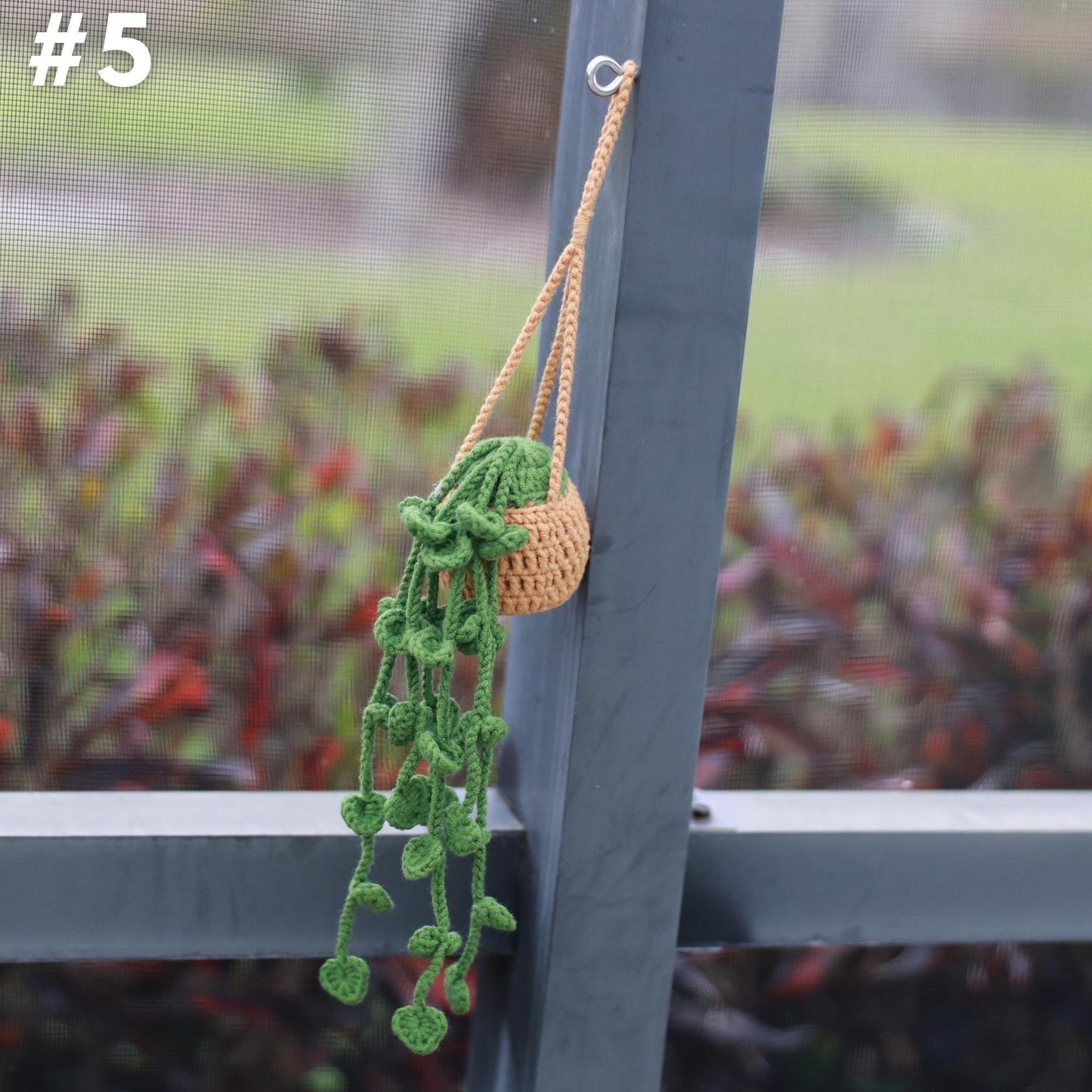 Handmade Crochet Flower Car Mirror Hanging