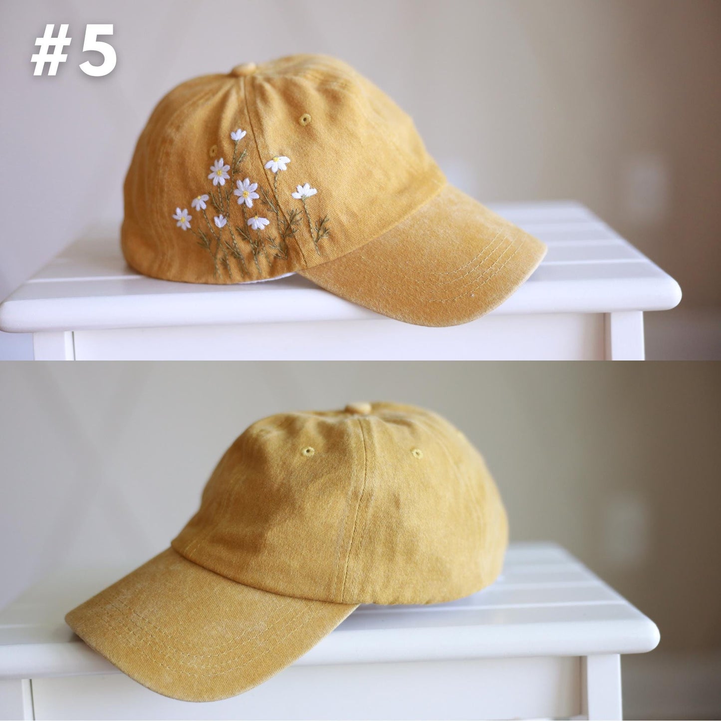 Floral Hand Embroidered Baseball Cap, Unstructured, Adjustable