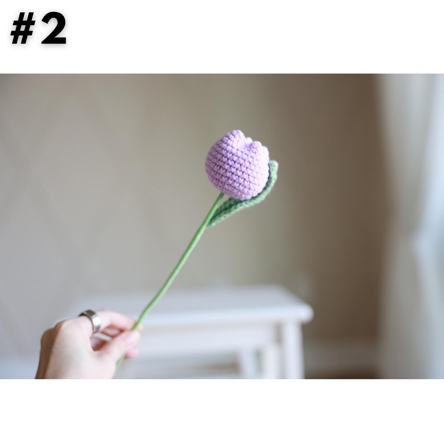 Handmade Crochet Round Tulip