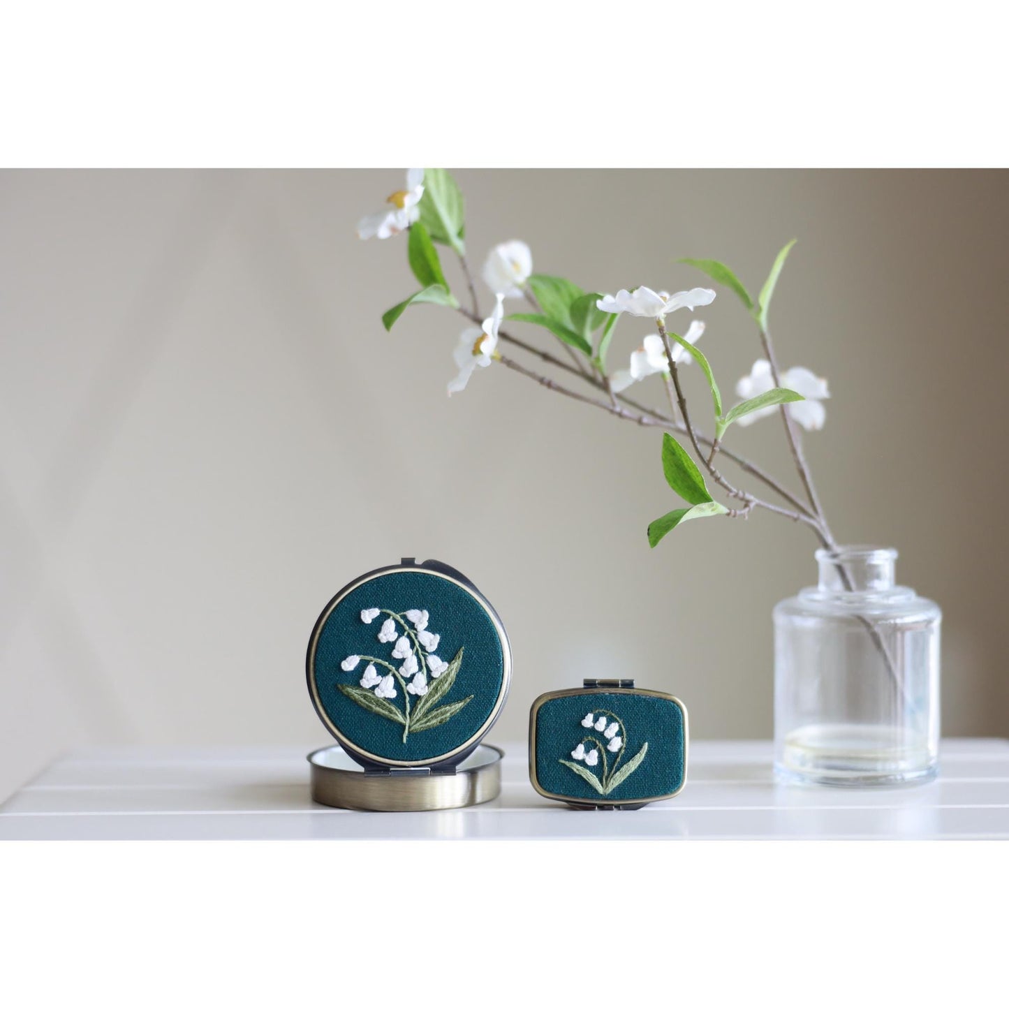 Lily of the Valley Jewelry Box with Mirror