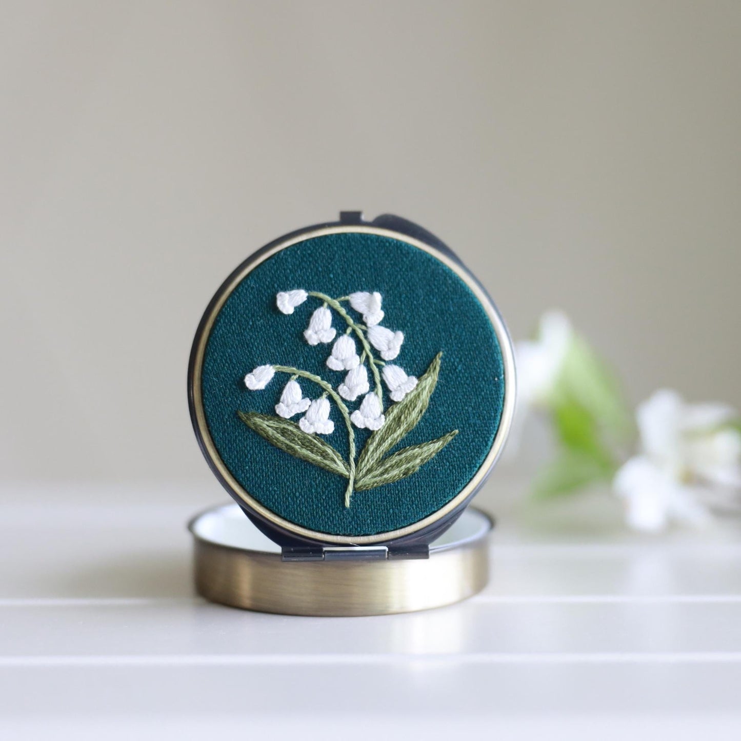 Lily of the Valley Jewelry Box with Mirror
