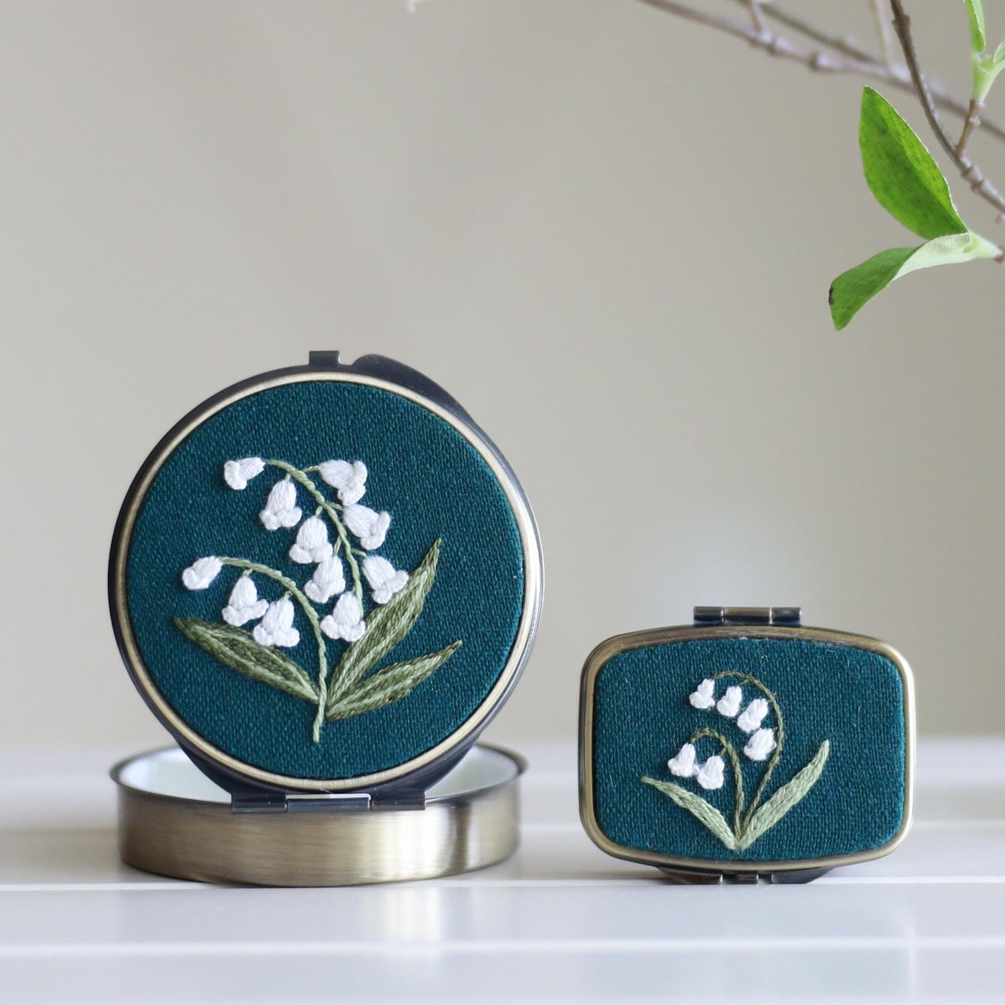 Lily of the Valley Jewelry Box with Mirror