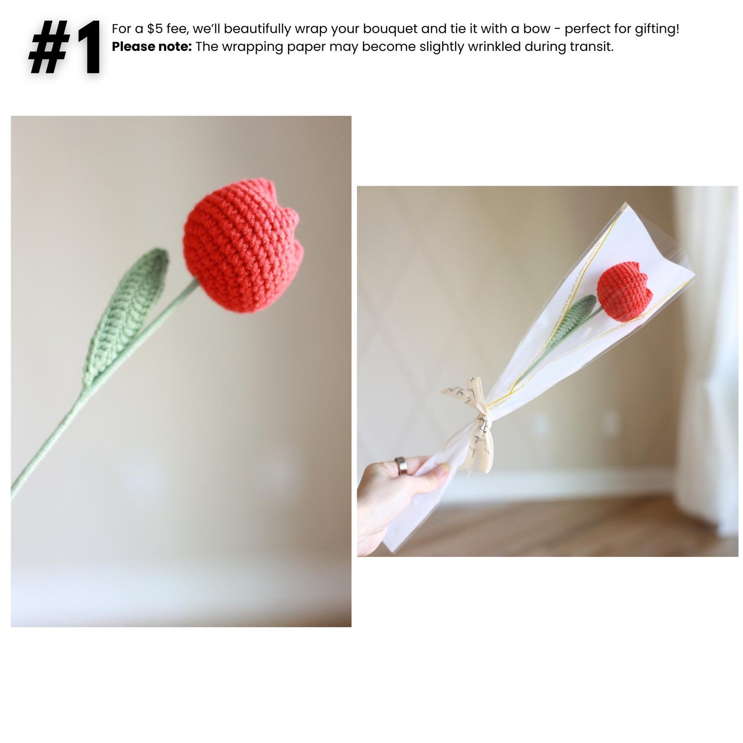 Handmade Crochet Round Tulip