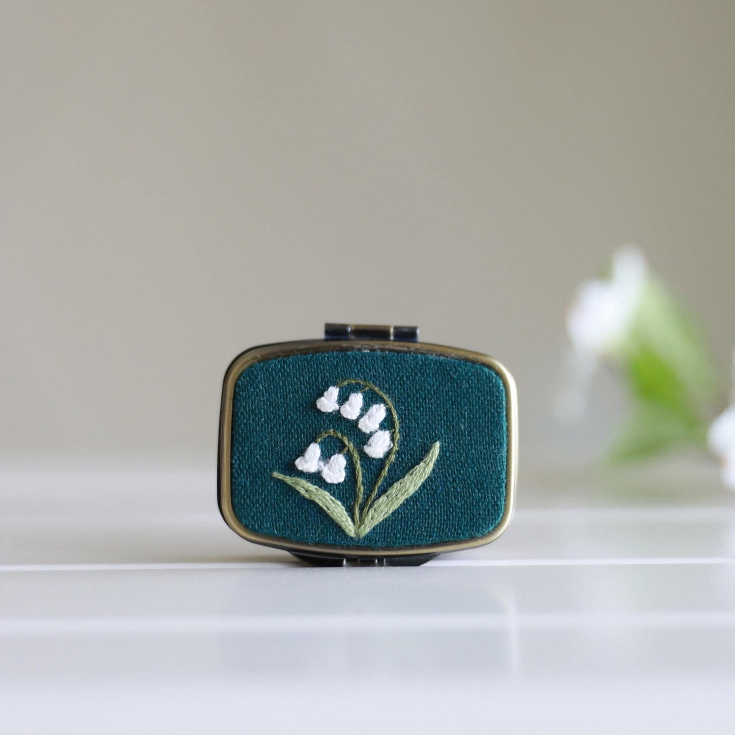 Lily of the Valley Jewelry Box with Mirror