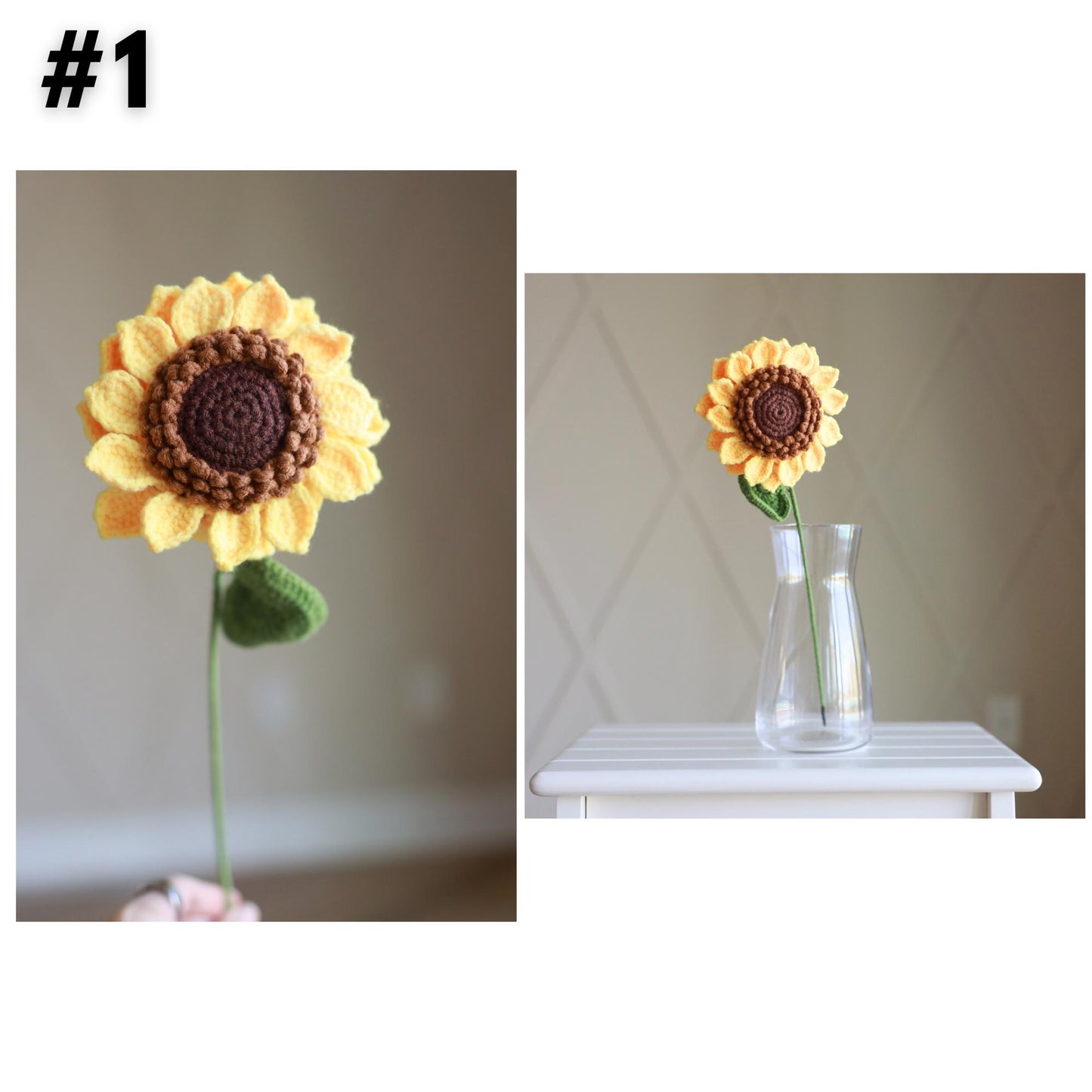 Handmade Crochet Sunflower | Forever Flower for Home Decor | Thoughtful Gift for Her | Rustic Wedding, Birthday, Anniversary | Summer Accent
