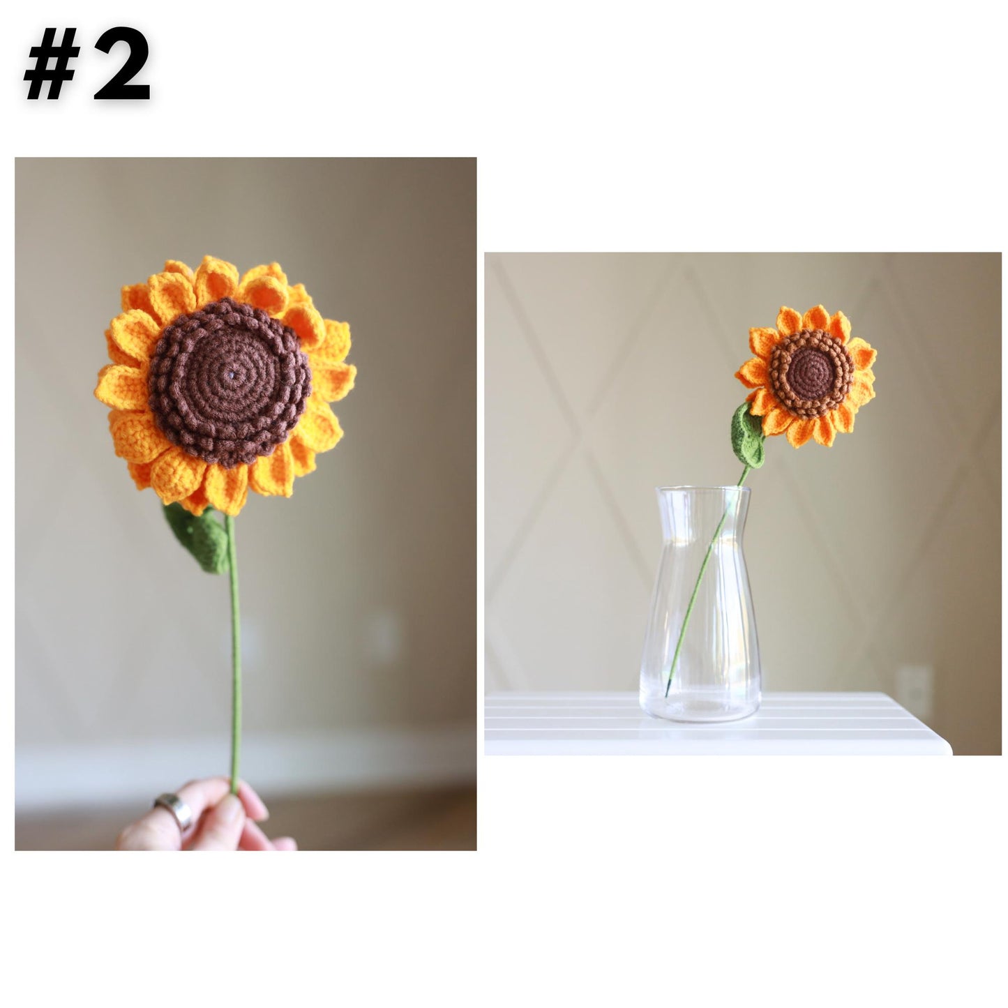 Handmade Crochet Sunflower | Forever Flower for Home Decor | Thoughtful Gift for Her | Rustic Wedding, Birthday, Anniversary | Summer Accent