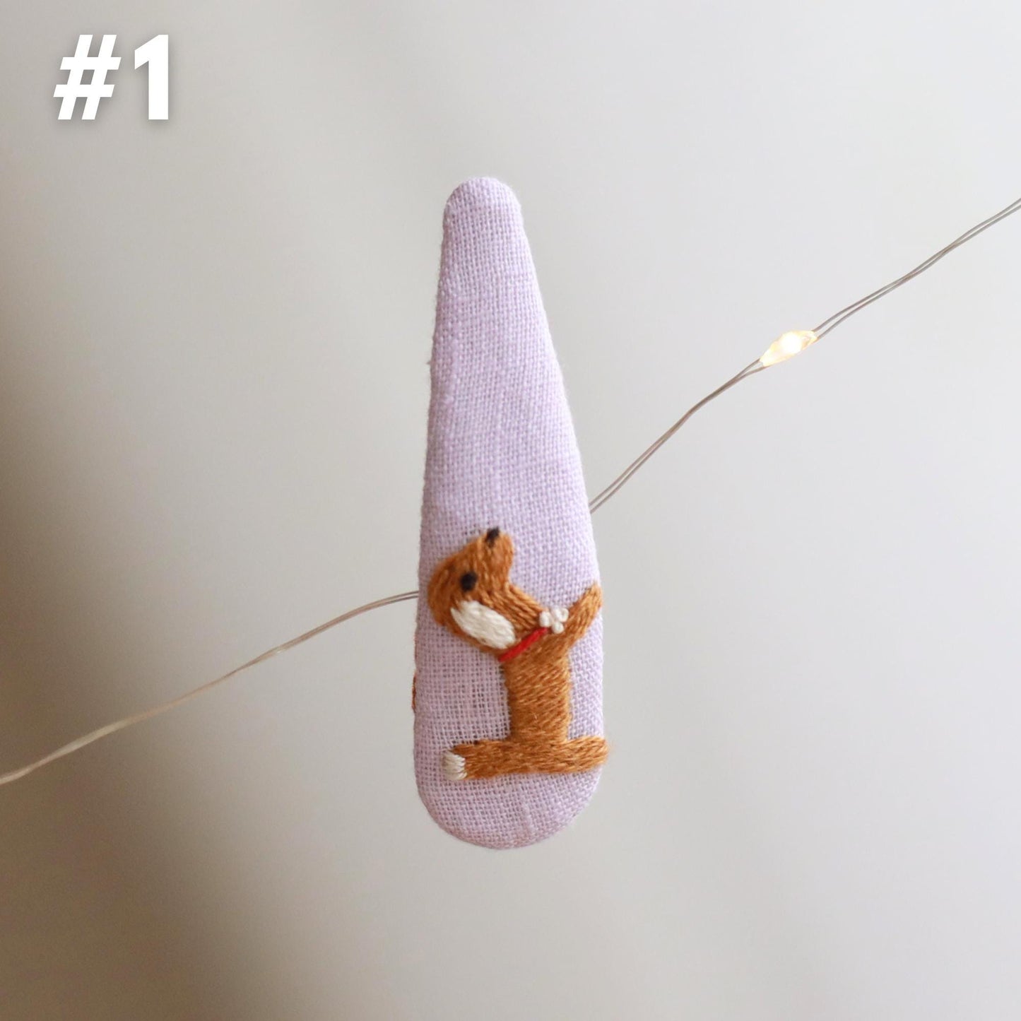 Bunny & Puppy Hand-Embroidered Hair Clip | Hand Embroidered Snap Clip | Gift for Girls and Women | Christmas Gift