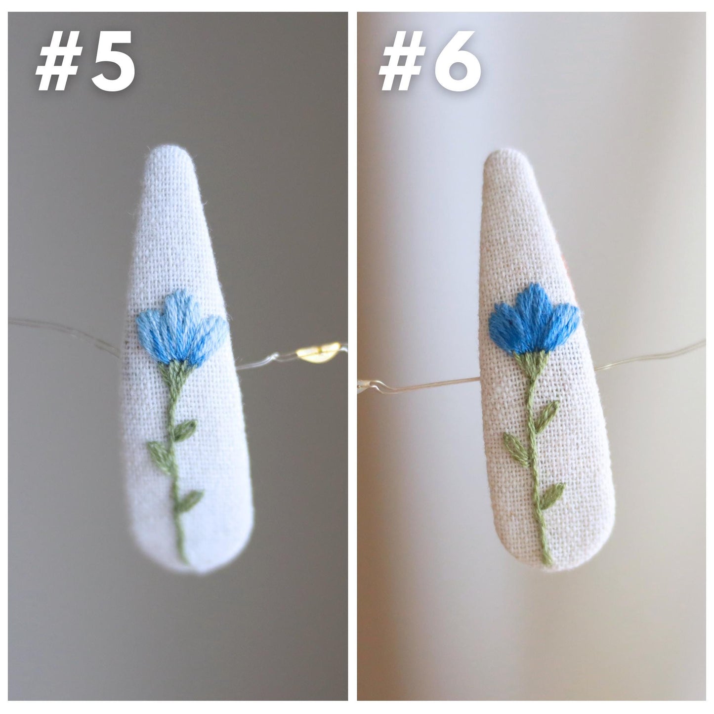 Cottage Garden Embroidered Hair Clips