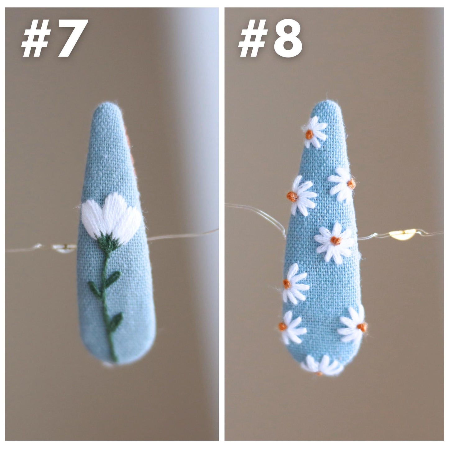 Cottage Garden Embroidered Hair Clips